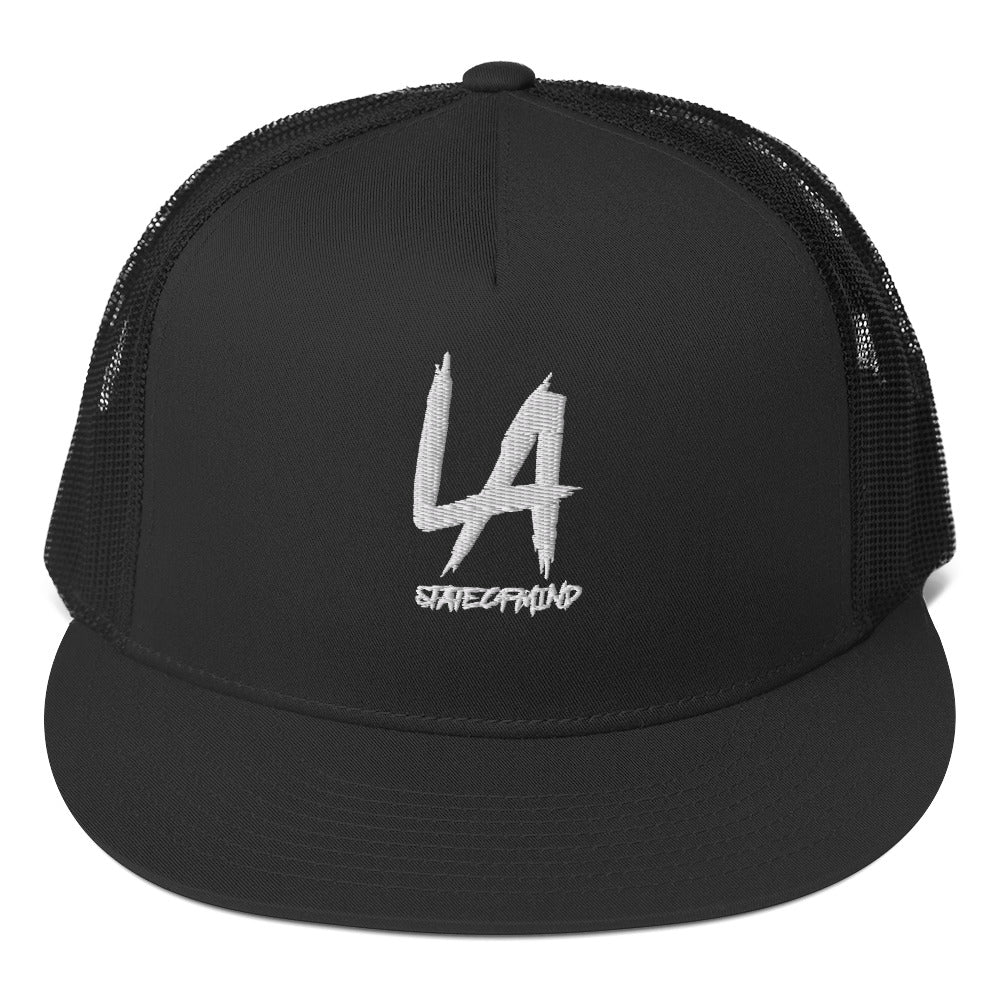 (Embroidered) 5 Panel Trucker Cap- LA STATE OF MIND