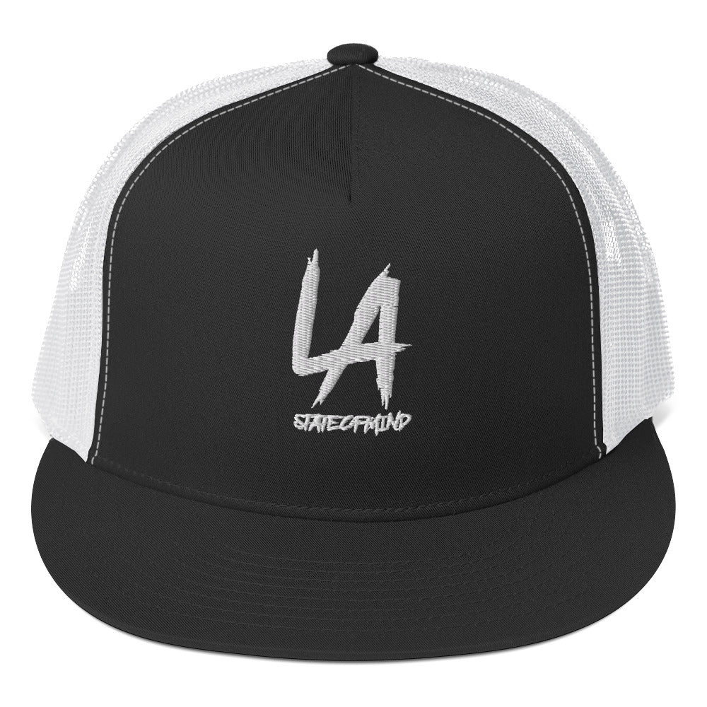 (Embroidered) 5 Panel Trucker Cap- LA STATE OF MIND