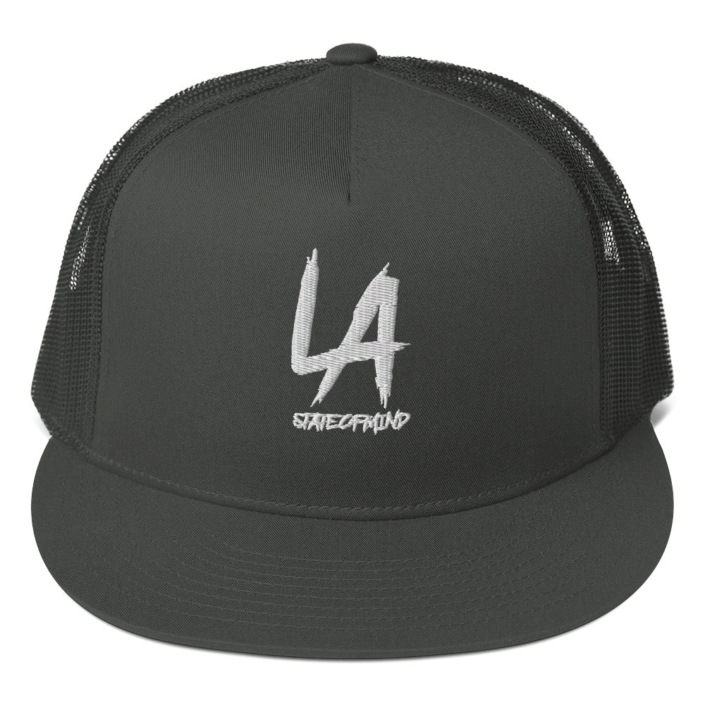 (Embroidered) 5 Panel Trucker Cap- LA STATE OF MIND