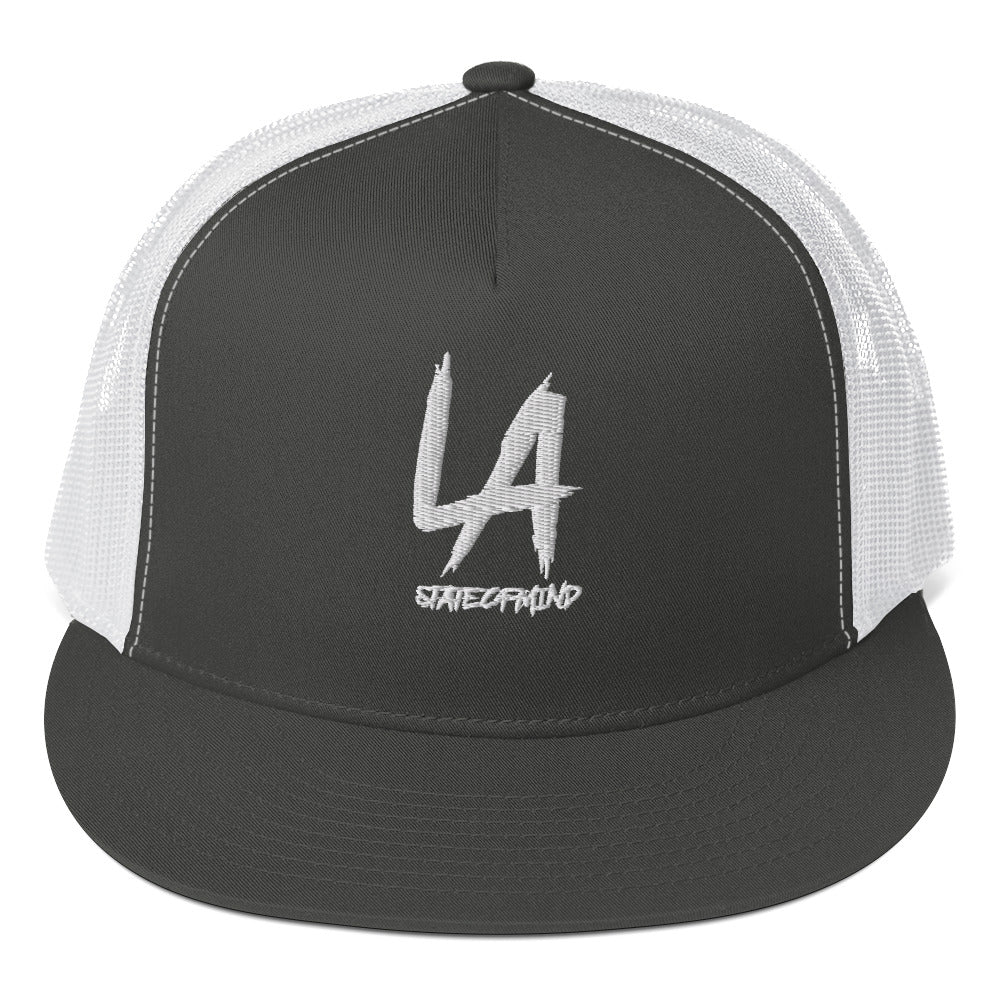 (Embroidered) 5 Panel Trucker Cap- LA STATE OF MIND