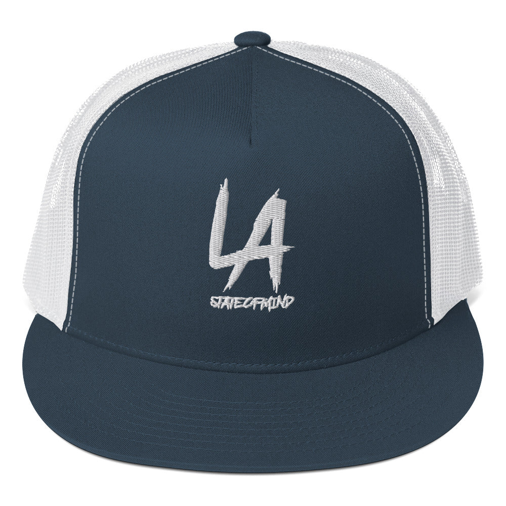 (Embroidered) 5 Panel Trucker Cap- LA STATE OF MIND