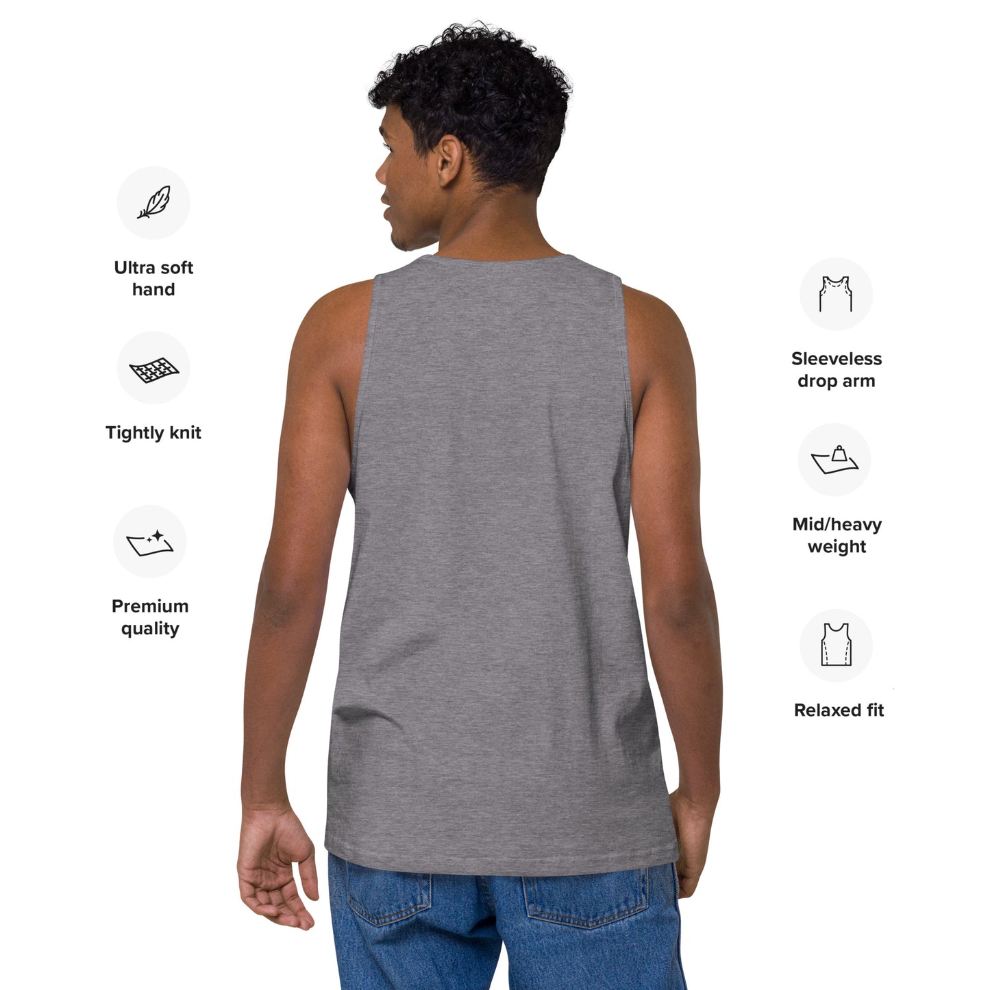 Name & Logo DTG Print- Men’s premium tank top