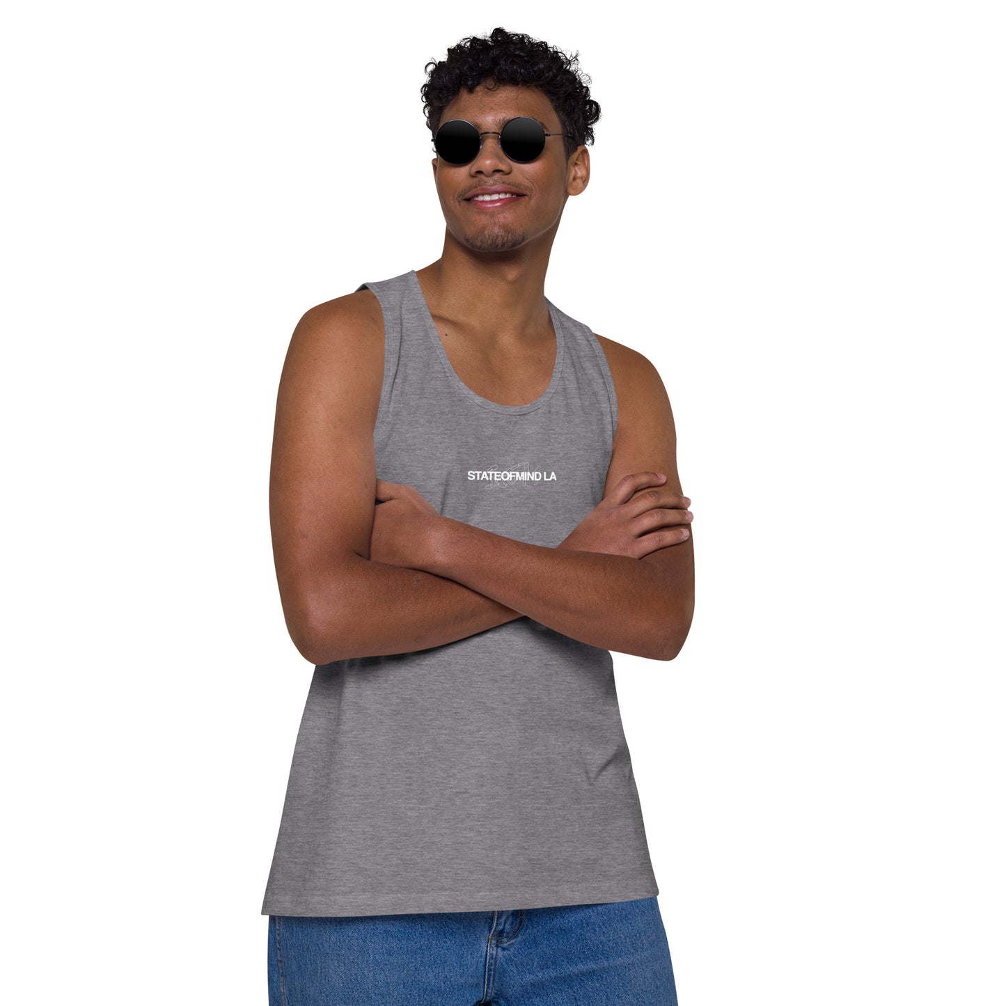 Name & Logo DTG Print- Men’s premium tank top