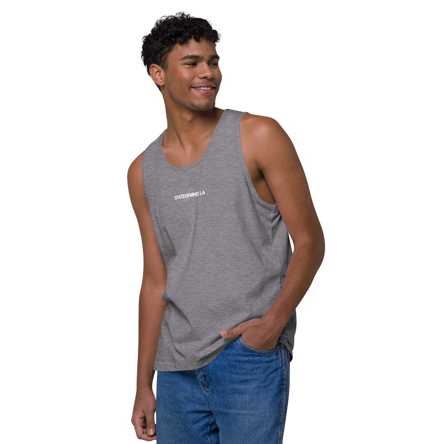 Name & Logo DTG Print- Men’s premium tank top