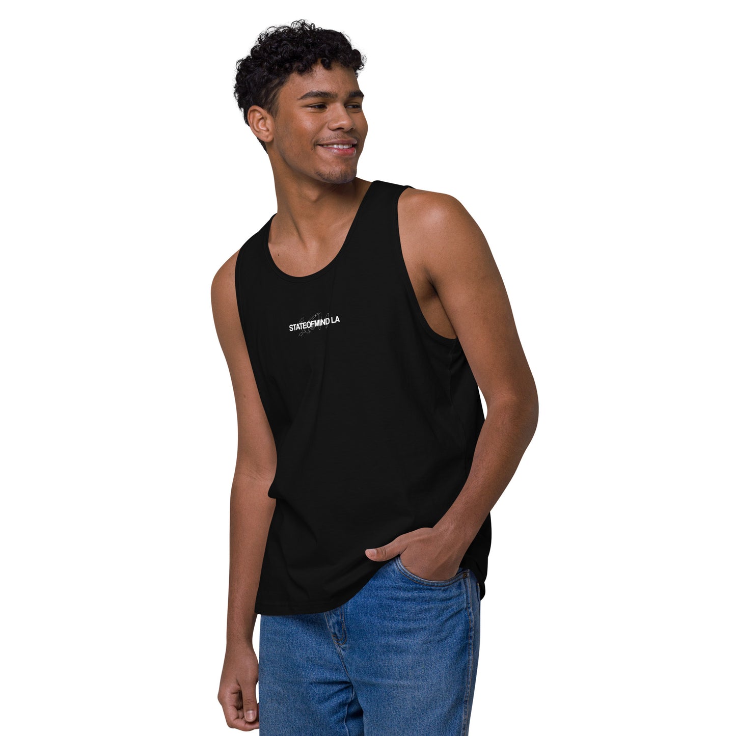Name & Logo DTG Print- Men’s premium tank top