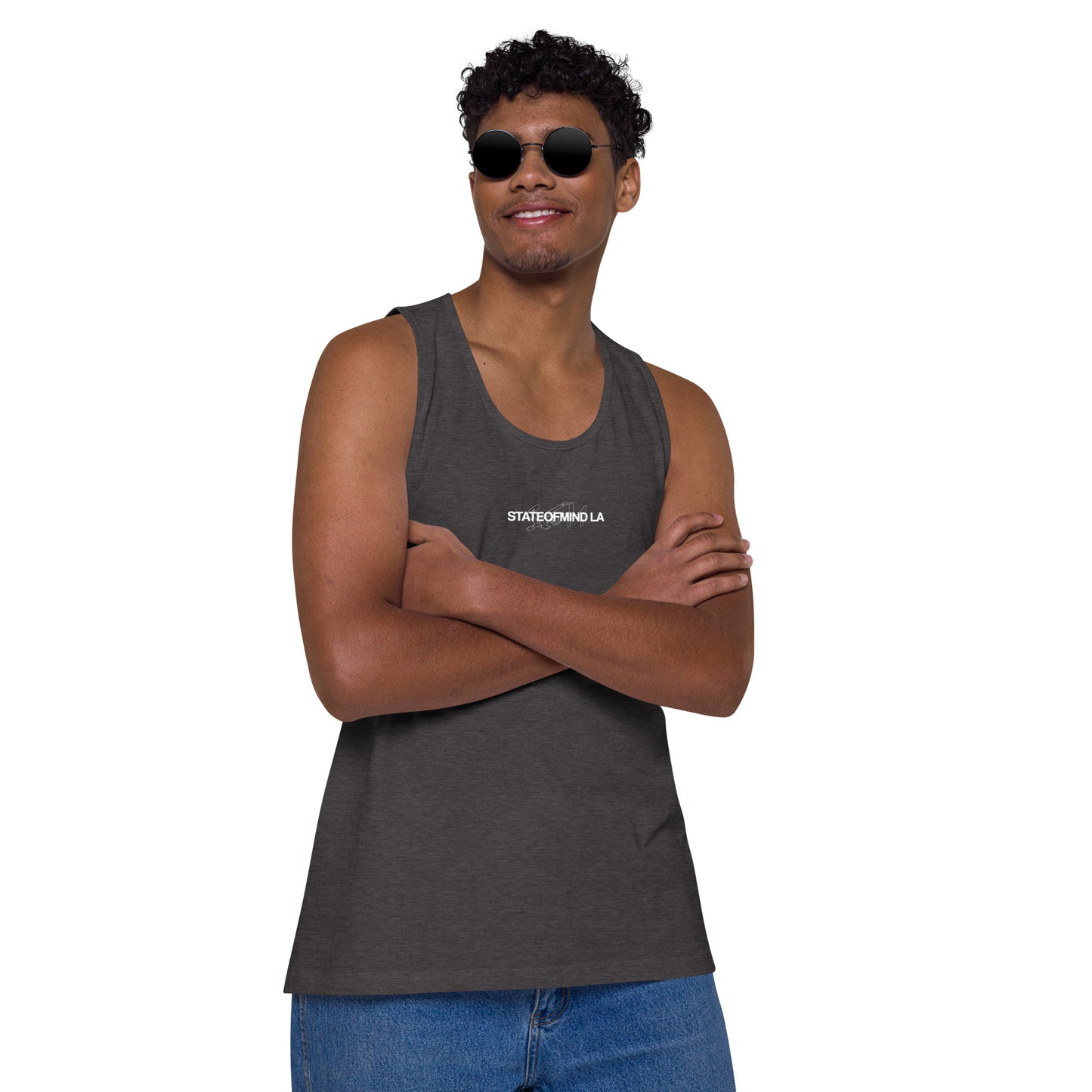 Name & Logo DTG Print- Men’s premium tank top