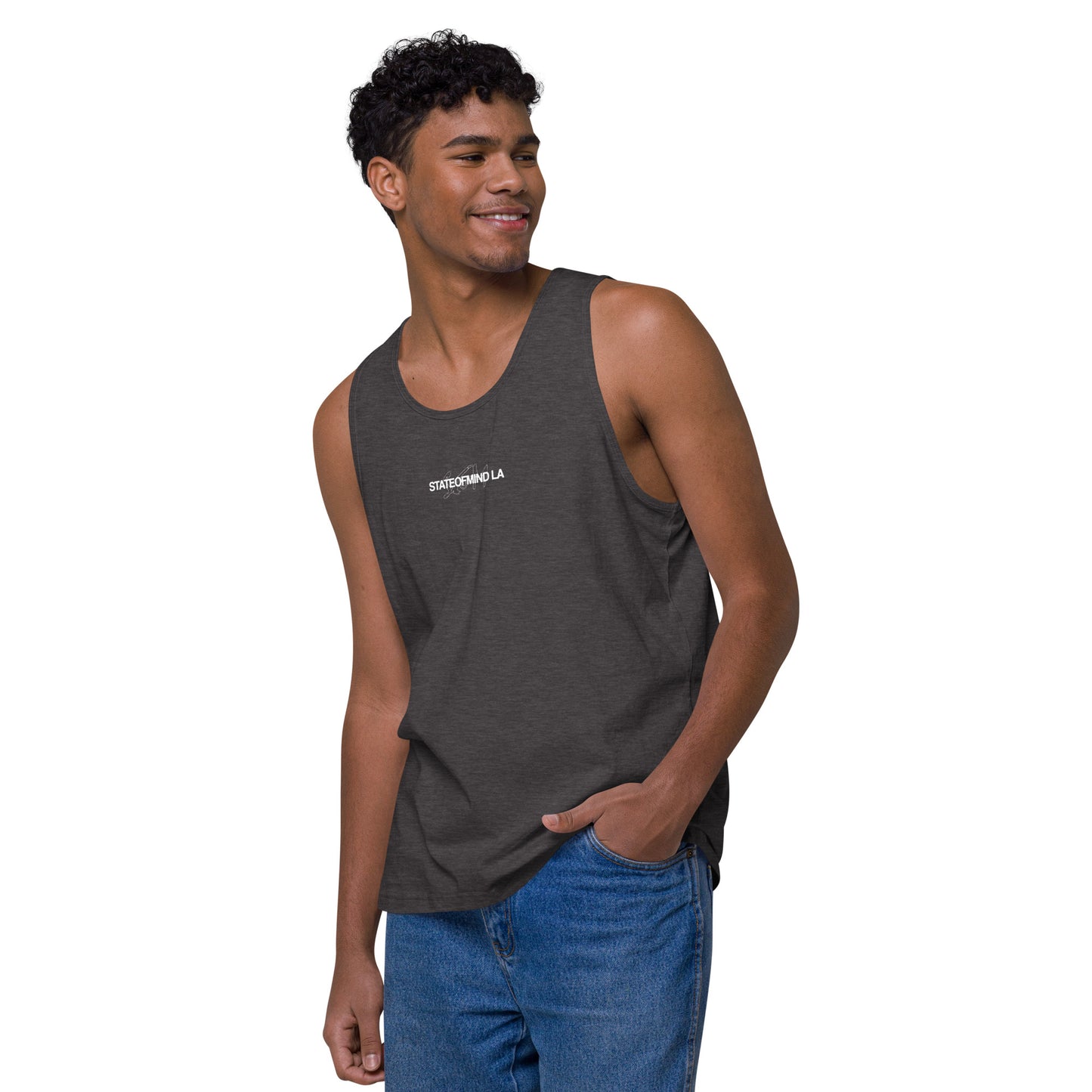 Name & Logo DTG Print- Men’s premium tank top
