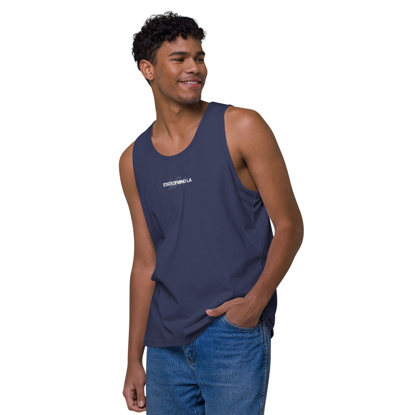 Name & Logo DTG Print- Men’s premium tank top