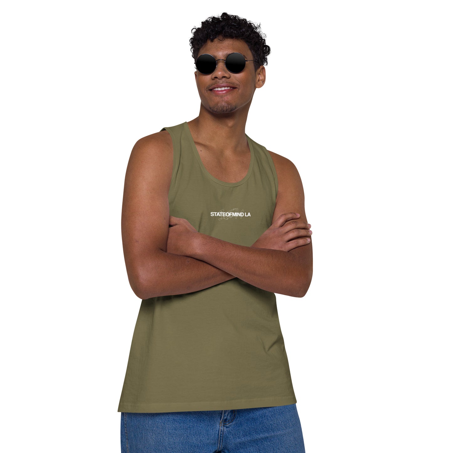 Name & Logo DTG Print- Men’s premium tank top