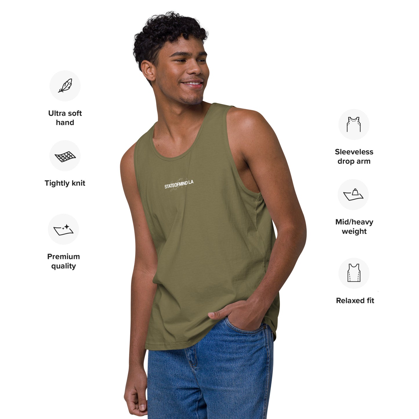 Name & Logo DTG Print- Men’s premium tank top