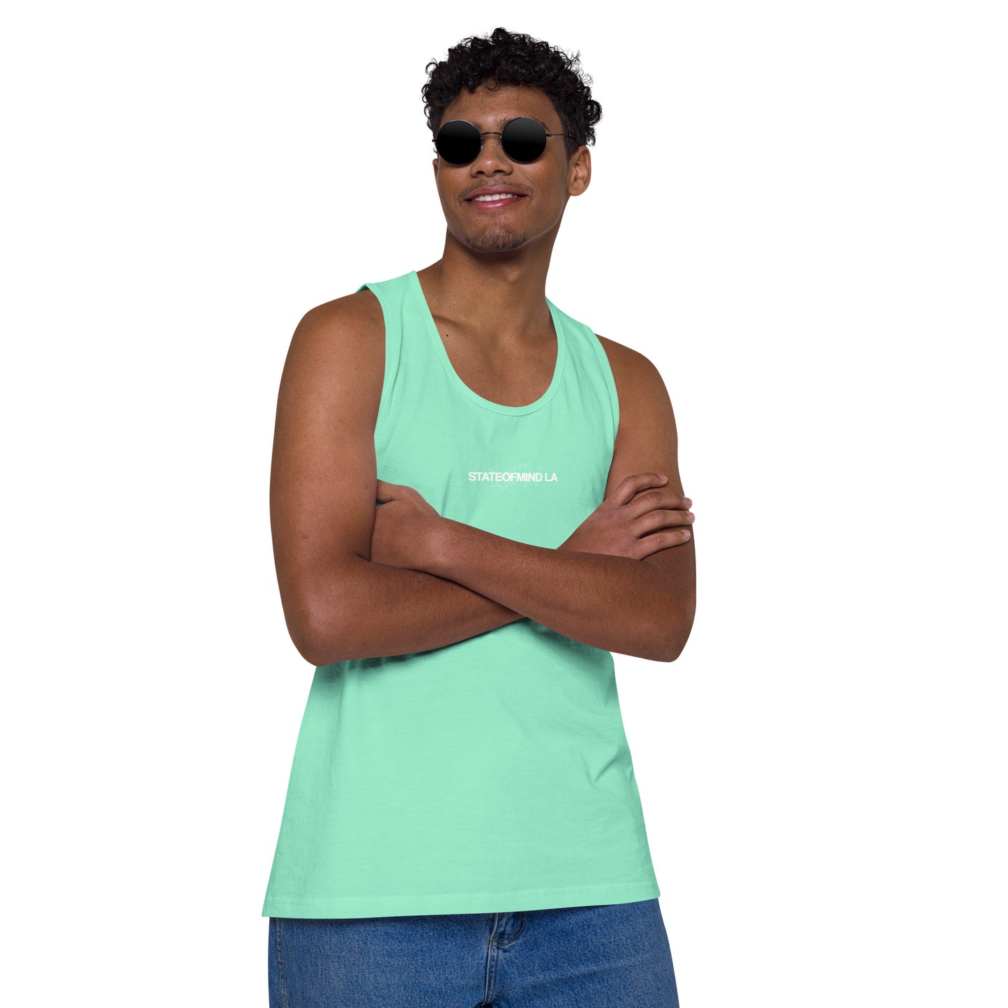 Name & Logo DTG Print- Men’s premium tank top