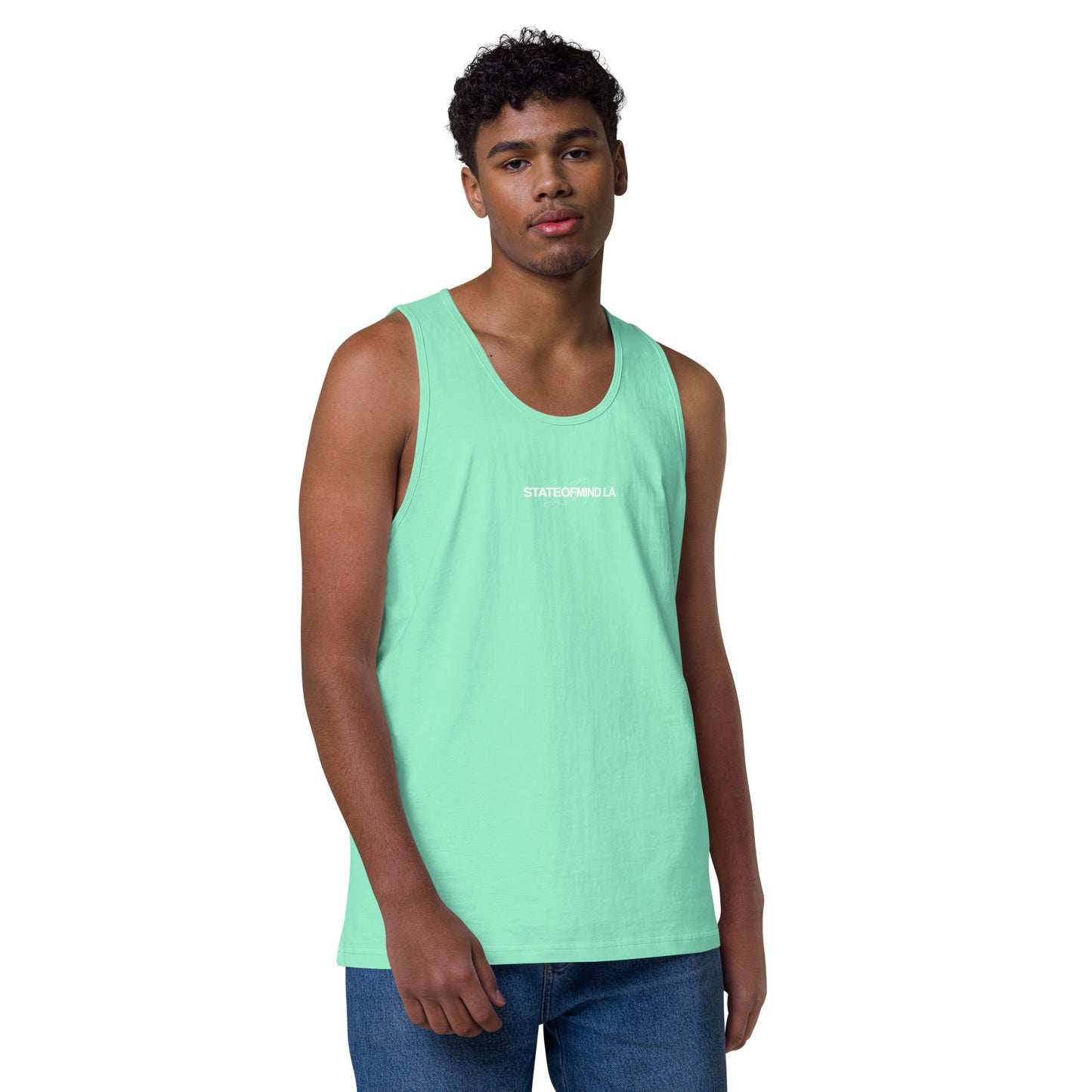 Name & Logo DTG Print- Men’s premium tank top