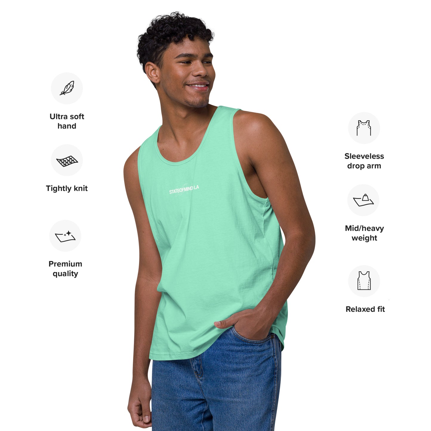 Name & Logo DTG Print- Men’s premium tank top