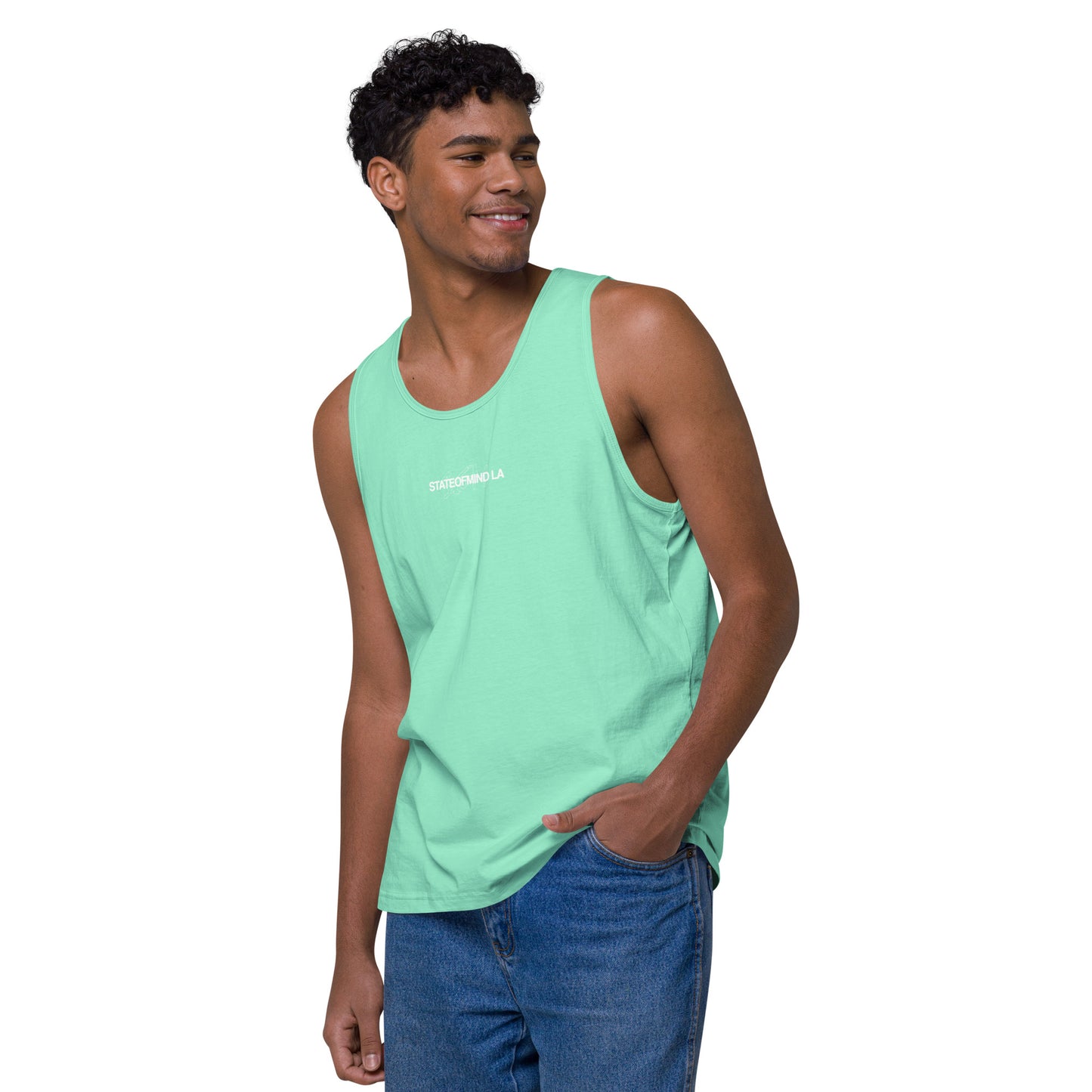 Name & Logo DTG Print- Men’s premium tank top