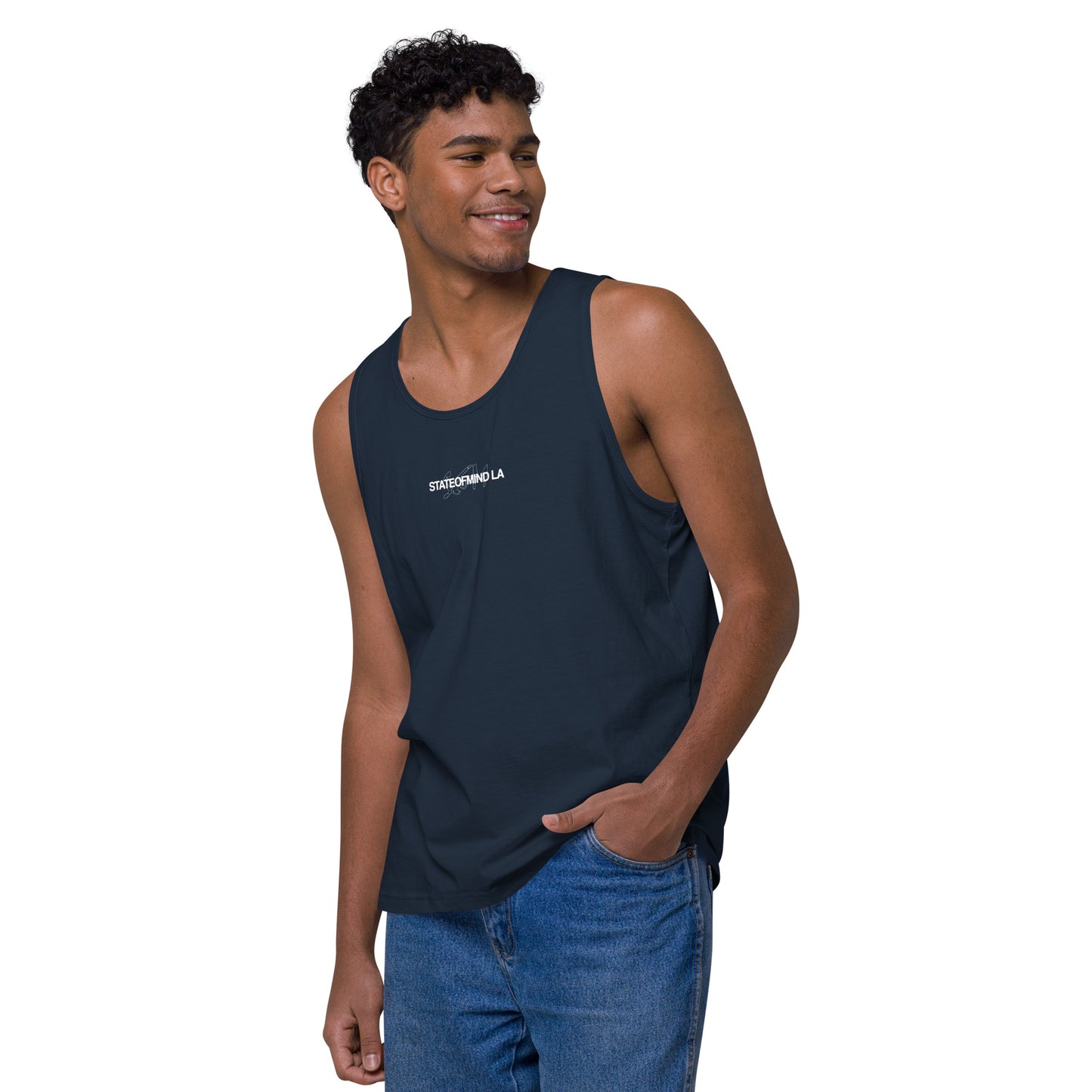 Name & Logo DTG Print- Men’s premium tank top