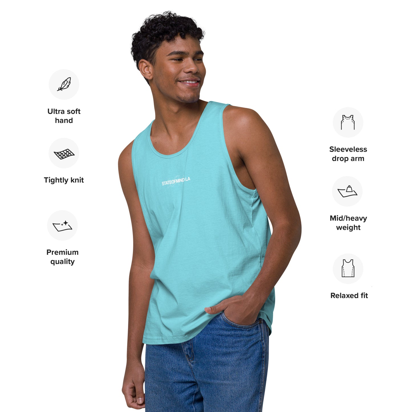 Name & Logo DTG Print- Men’s premium tank top