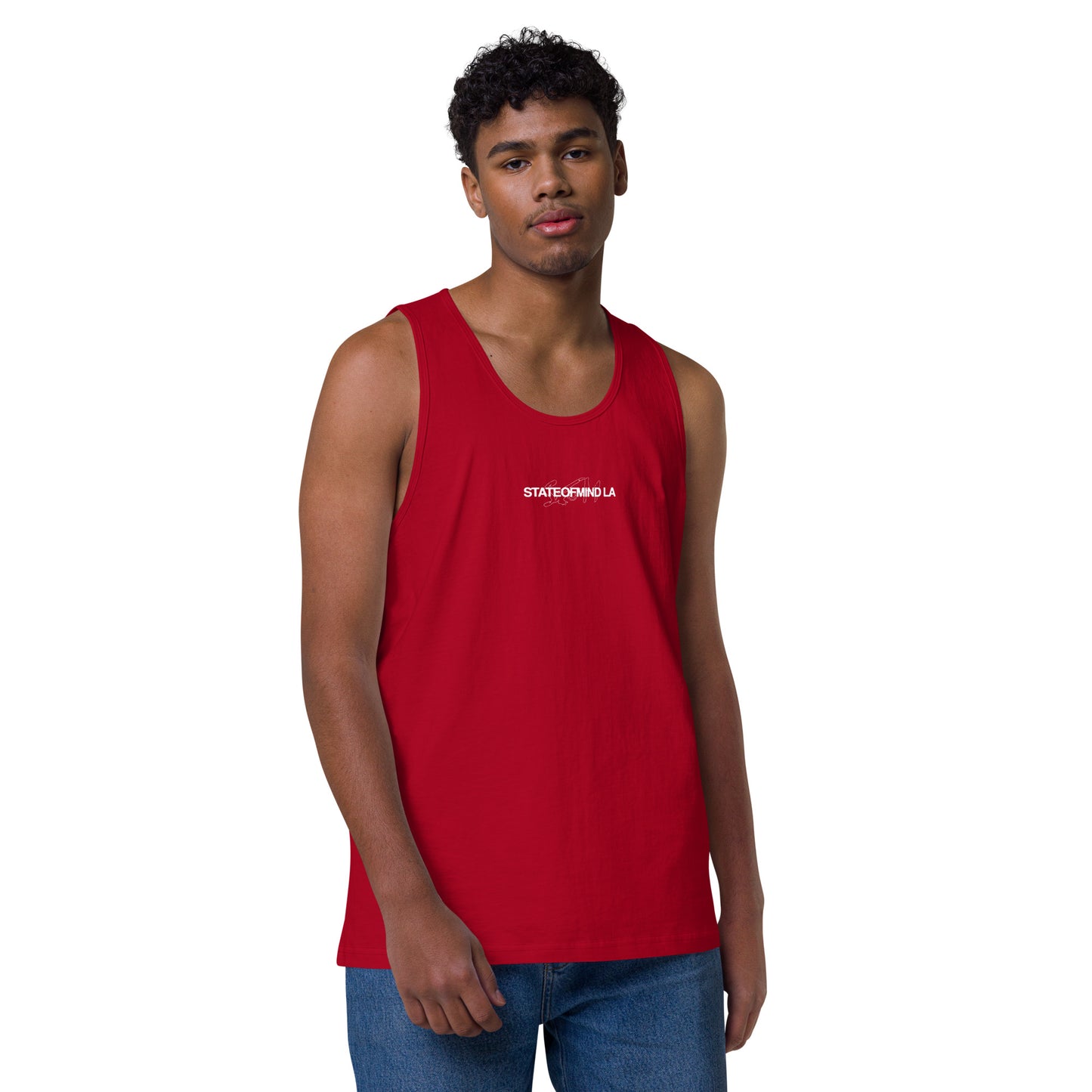 Name & Logo DTG Print- Men’s premium tank top