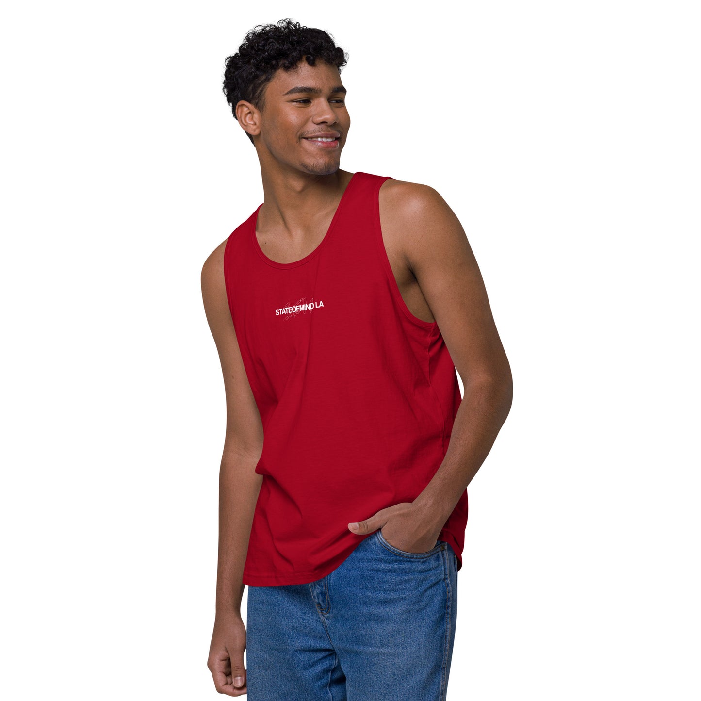 Name & Logo DTG Print- Men’s premium tank top