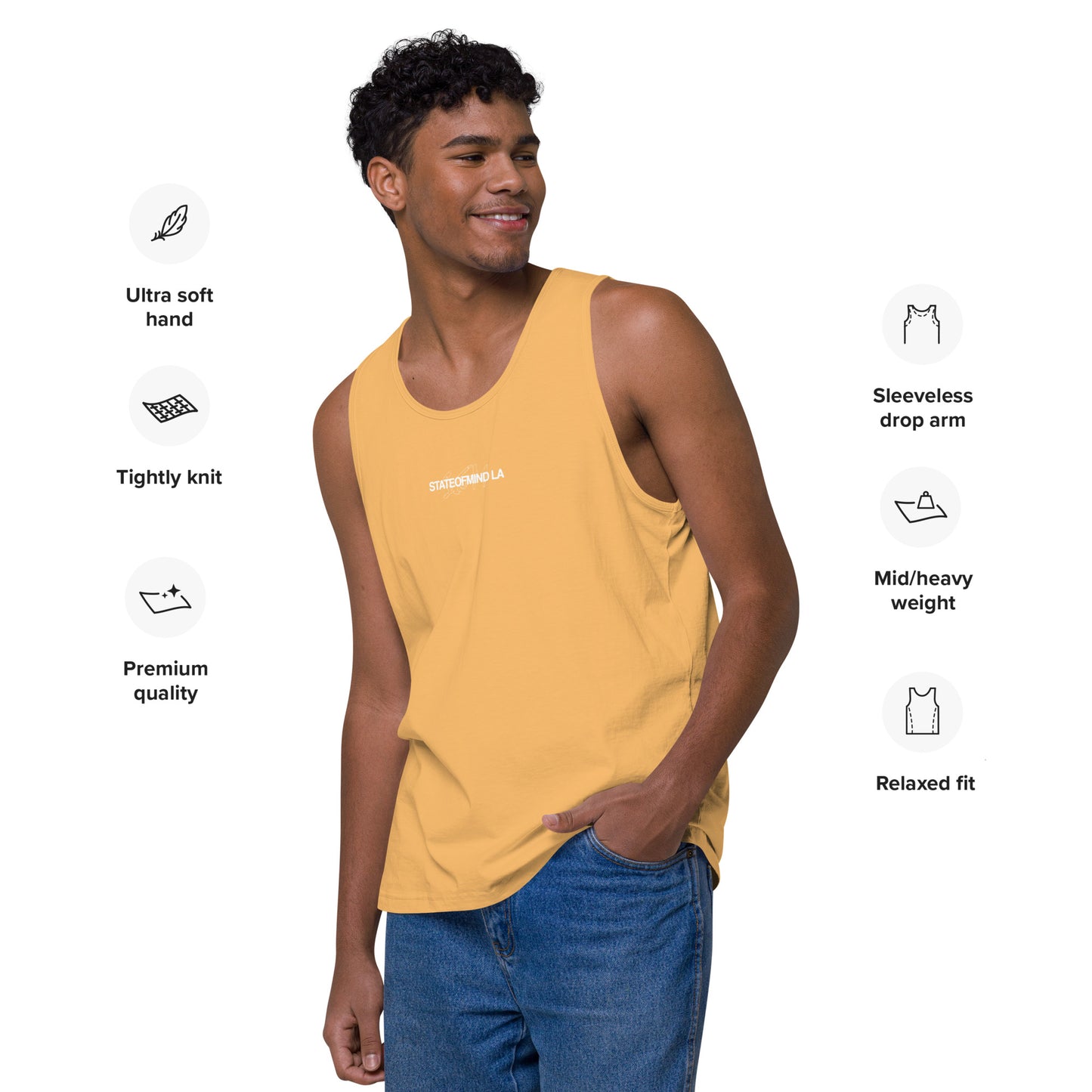 Name & Logo DTG Print- Men’s premium tank top