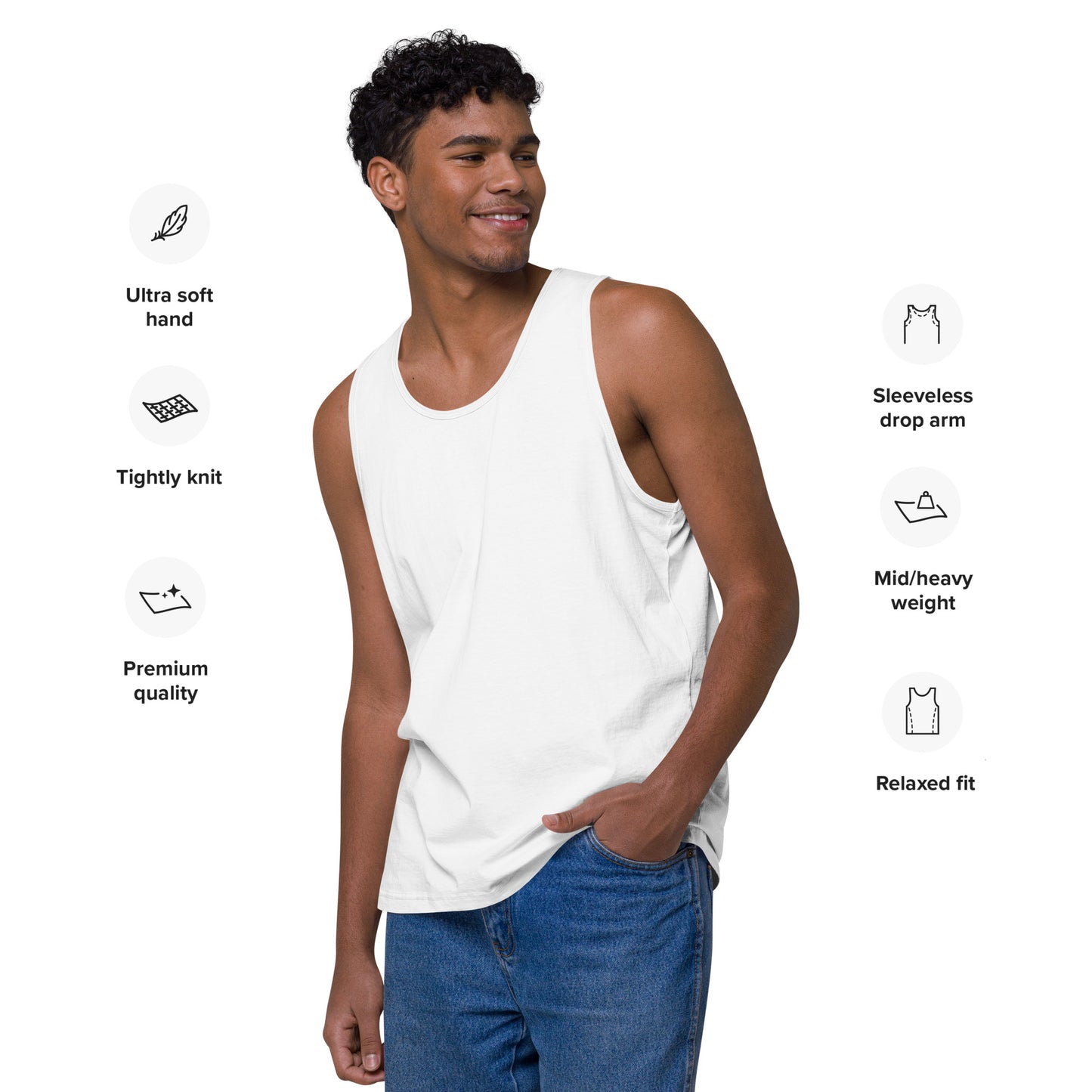 Name & Logo DTG Print- Men’s premium tank top