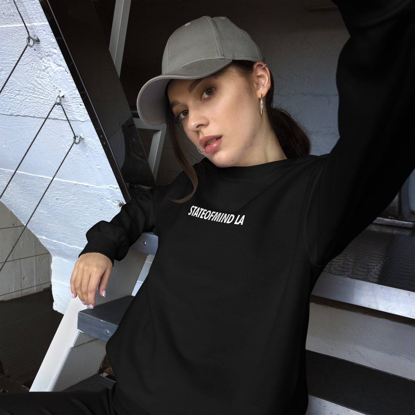 STATEOFMIND LA (black font) DTG Print- crew neck unisex