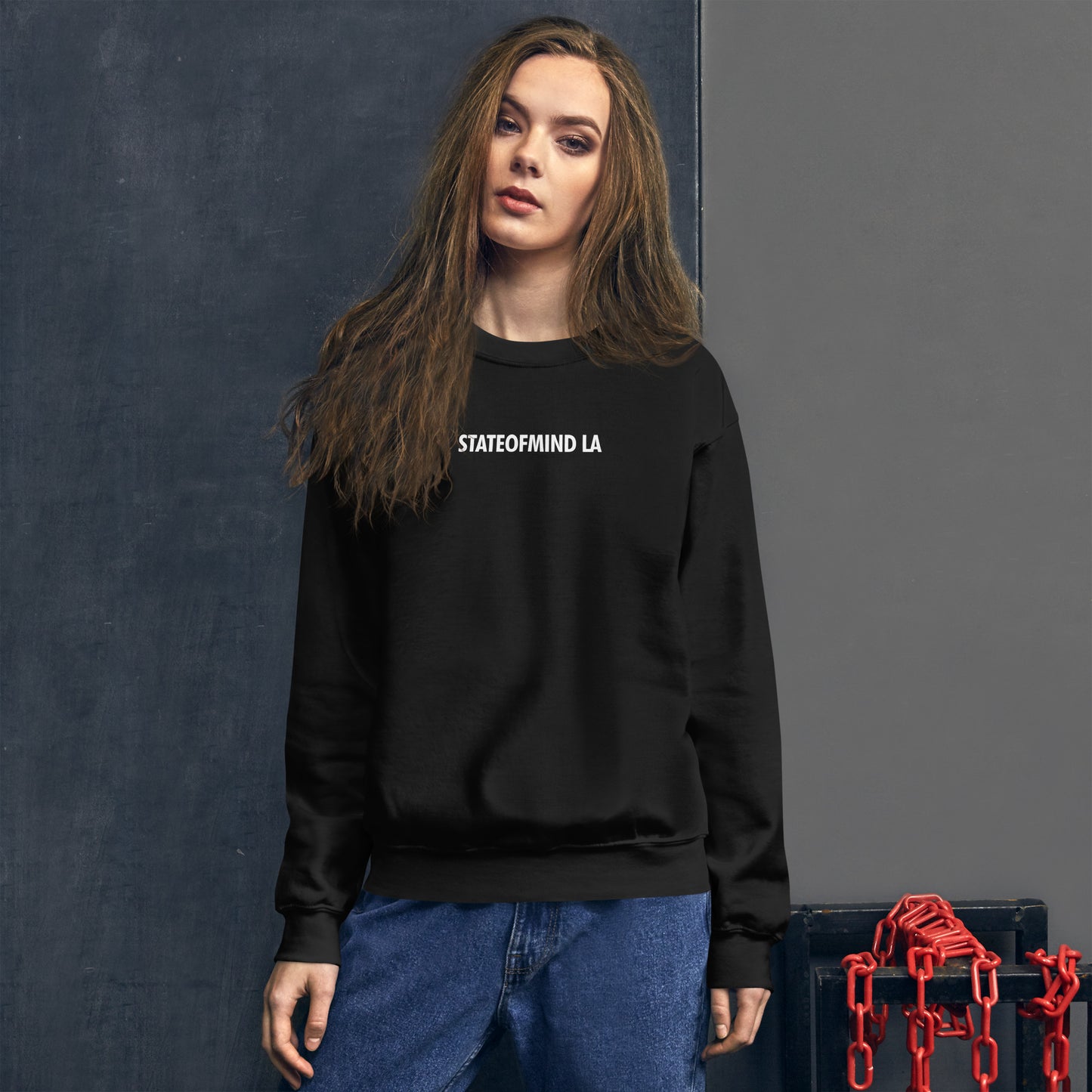 STATEOFMIND LA (black font) DTG Print- crew neck unisex