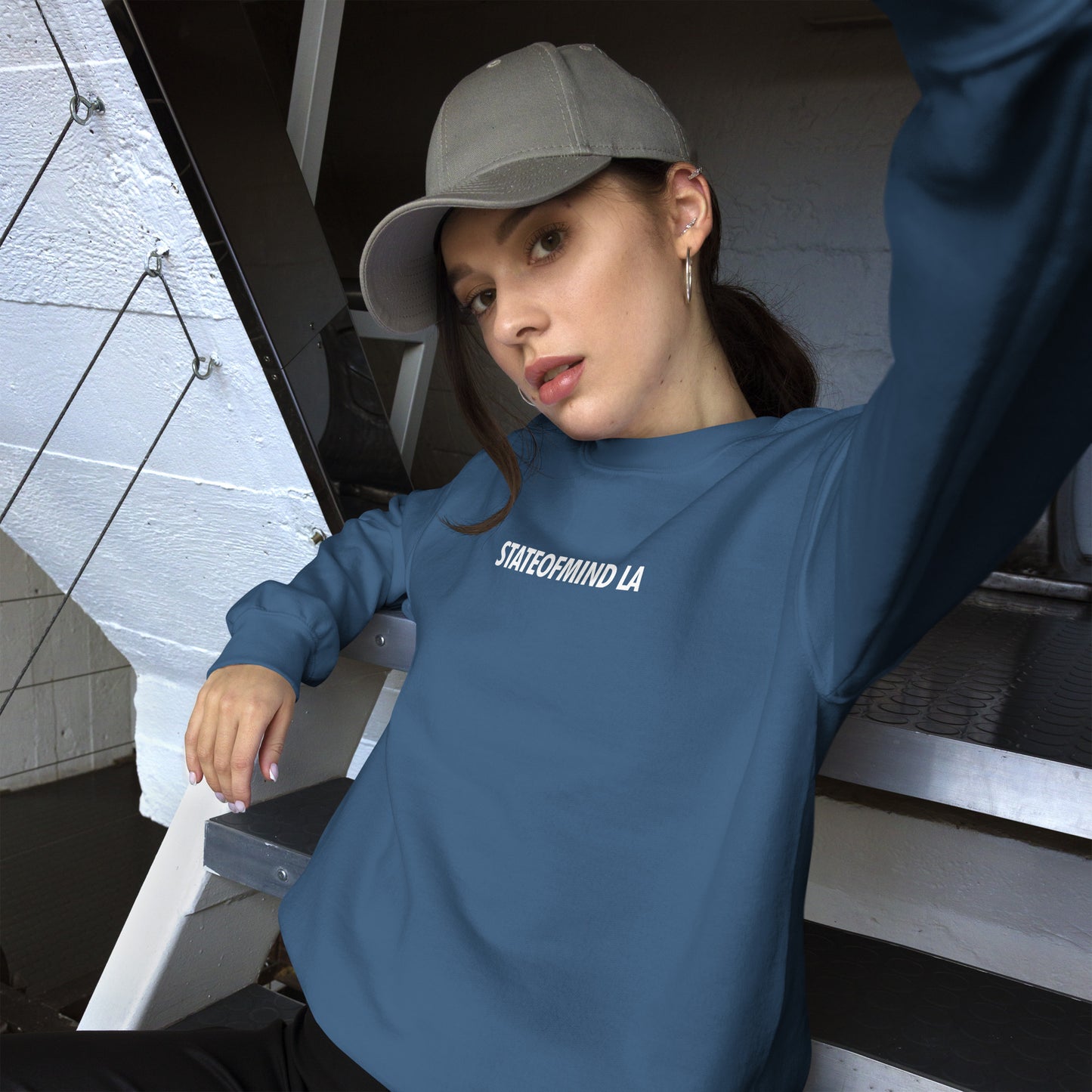 STATEOFMIND LA (black font) DTG Print- crew neck unisex
