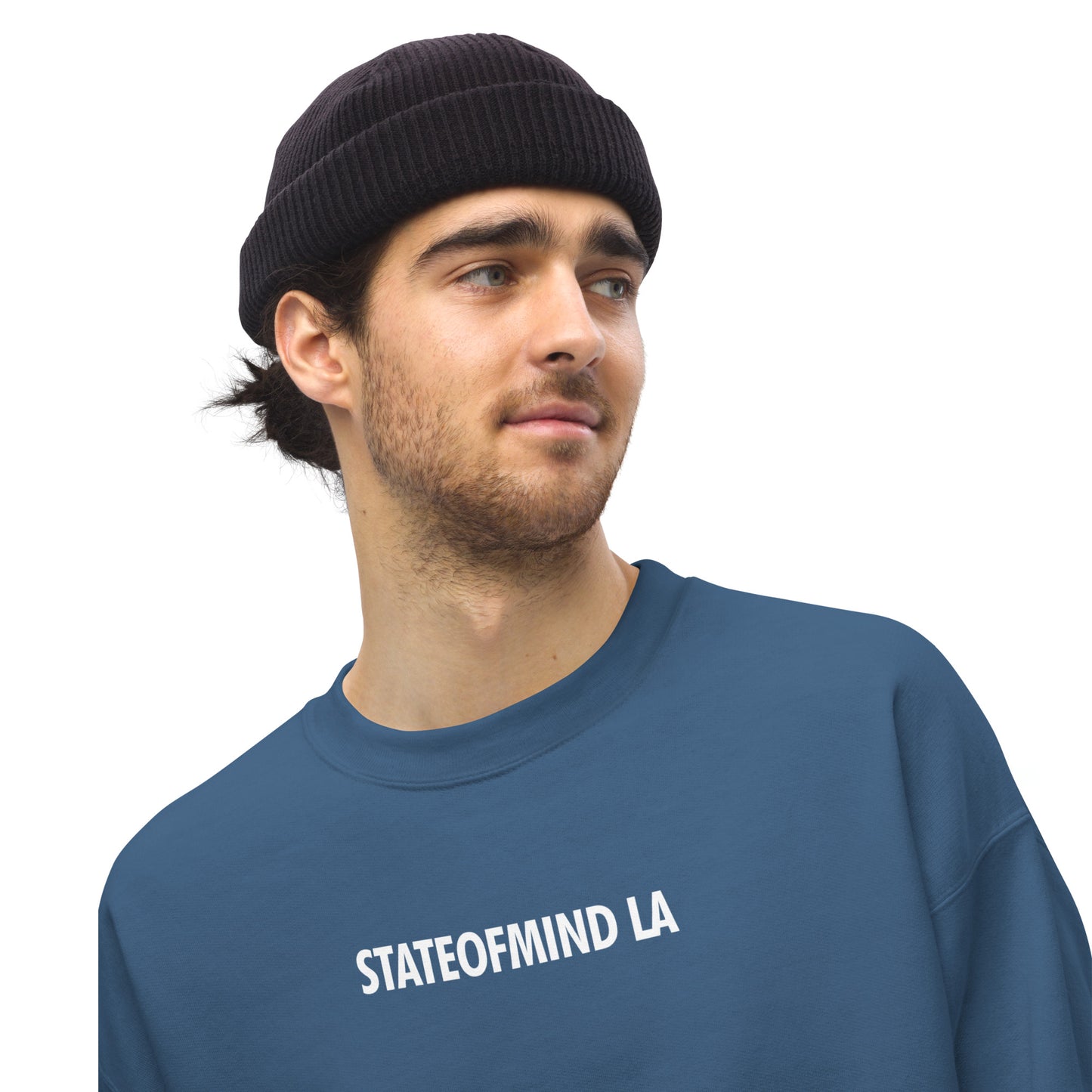 STATEOFMIND LA (black font) DTG Print- crew neck unisex