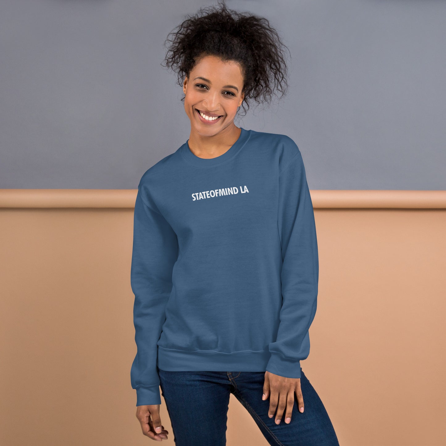 STATEOFMIND LA (black font) DTG Print- crew neck unisex