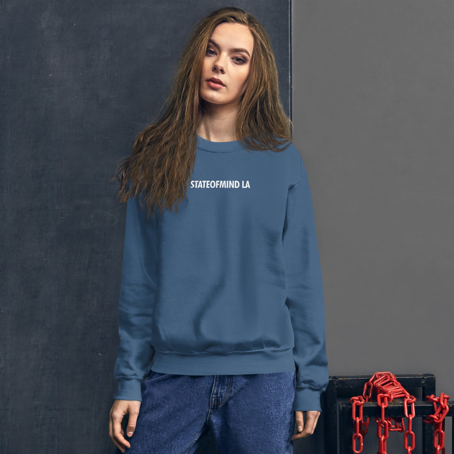 STATEOFMIND LA (black font) DTG Print- crew neck unisex
