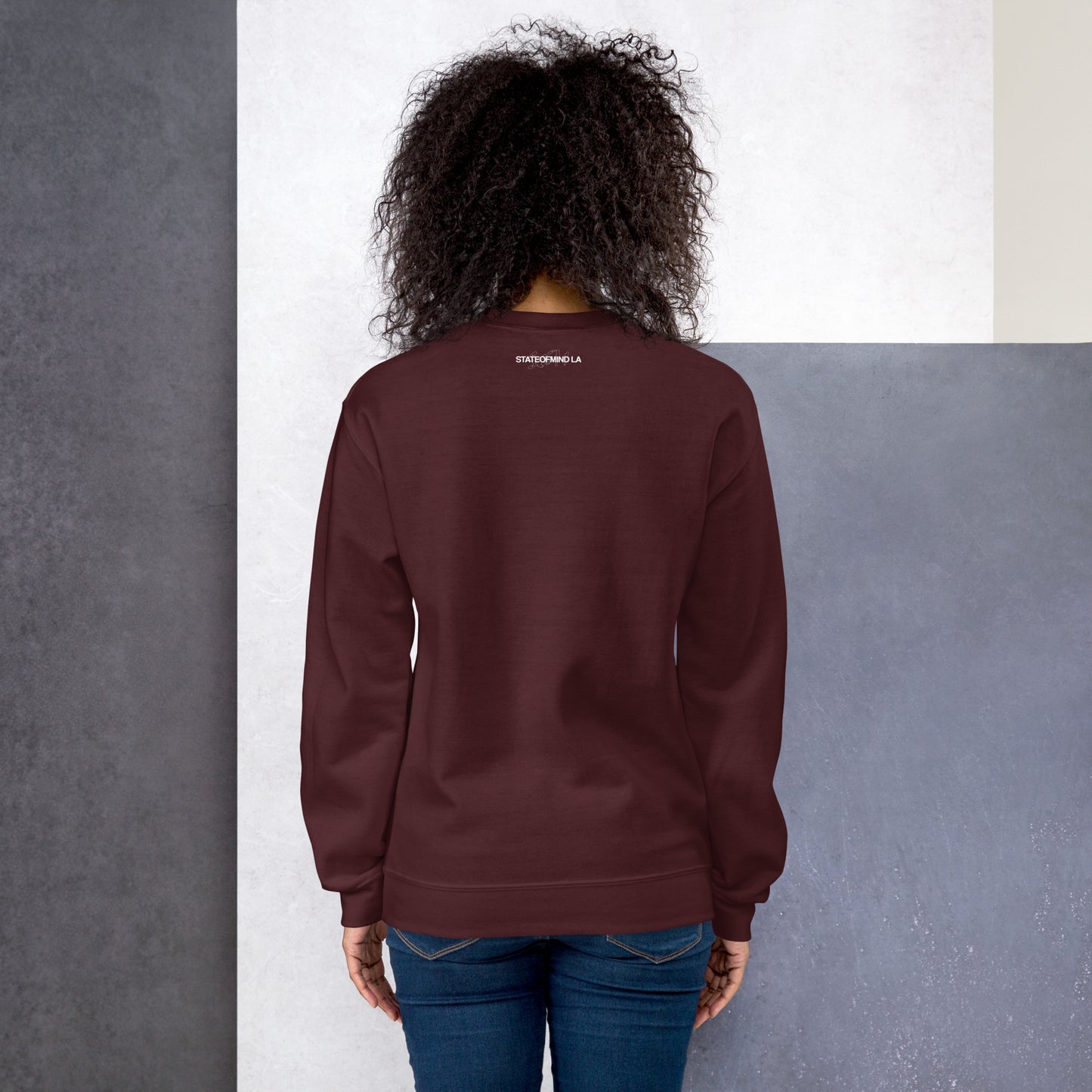 STATEOFMIND LA (black font) DTG Print- crew neck unisex