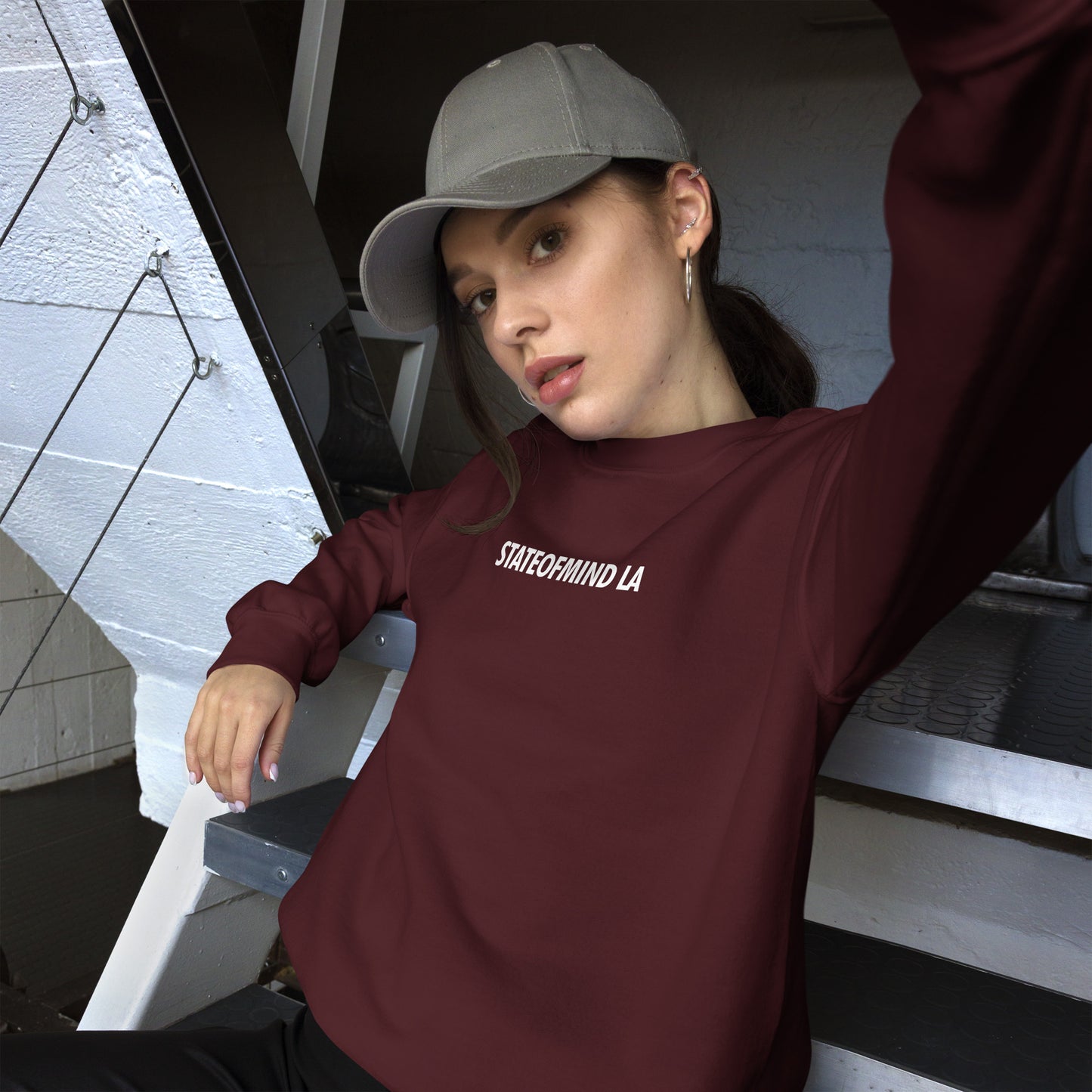 STATEOFMIND LA (black font) DTG Print- crew neck unisex