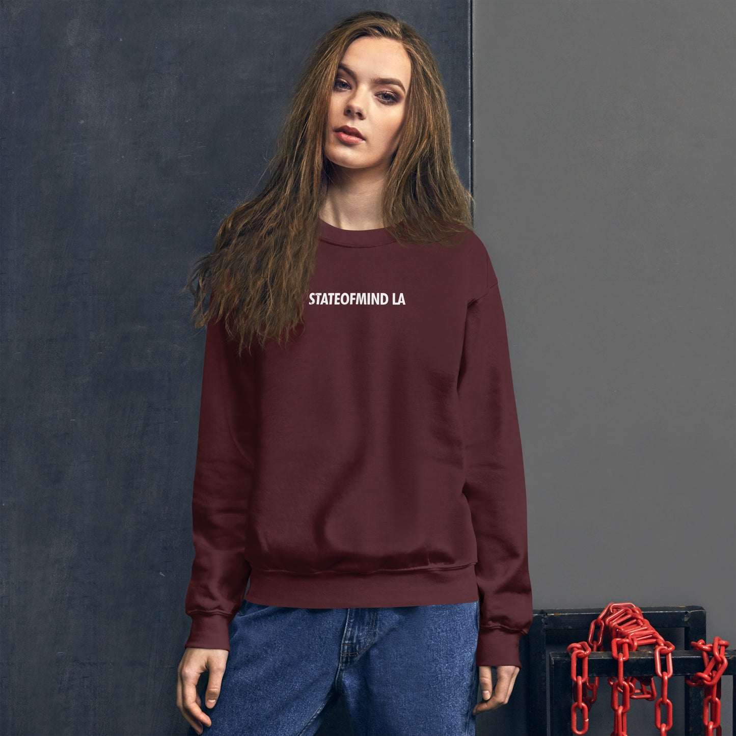 STATEOFMIND LA (black font) DTG Print- crew neck unisex