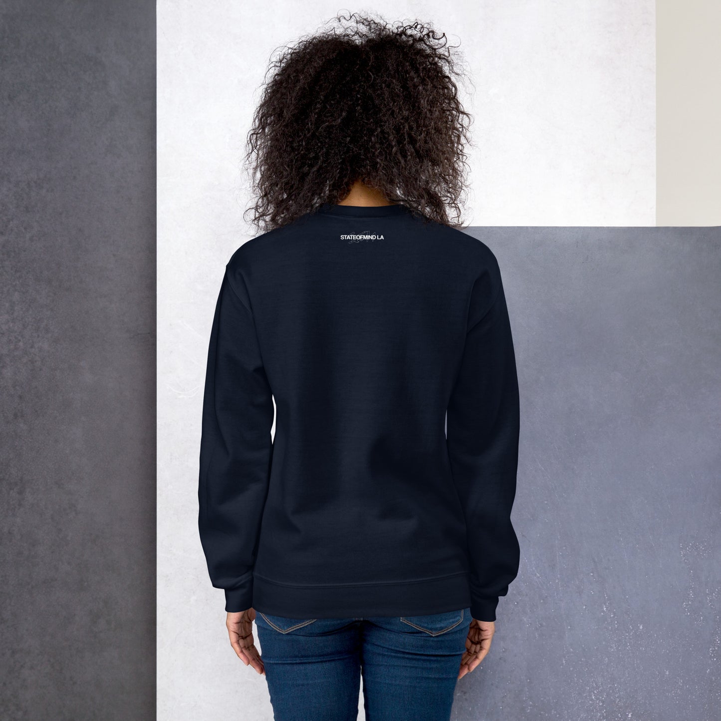 STATEOFMIND LA (black font) DTG Print- crew neck unisex