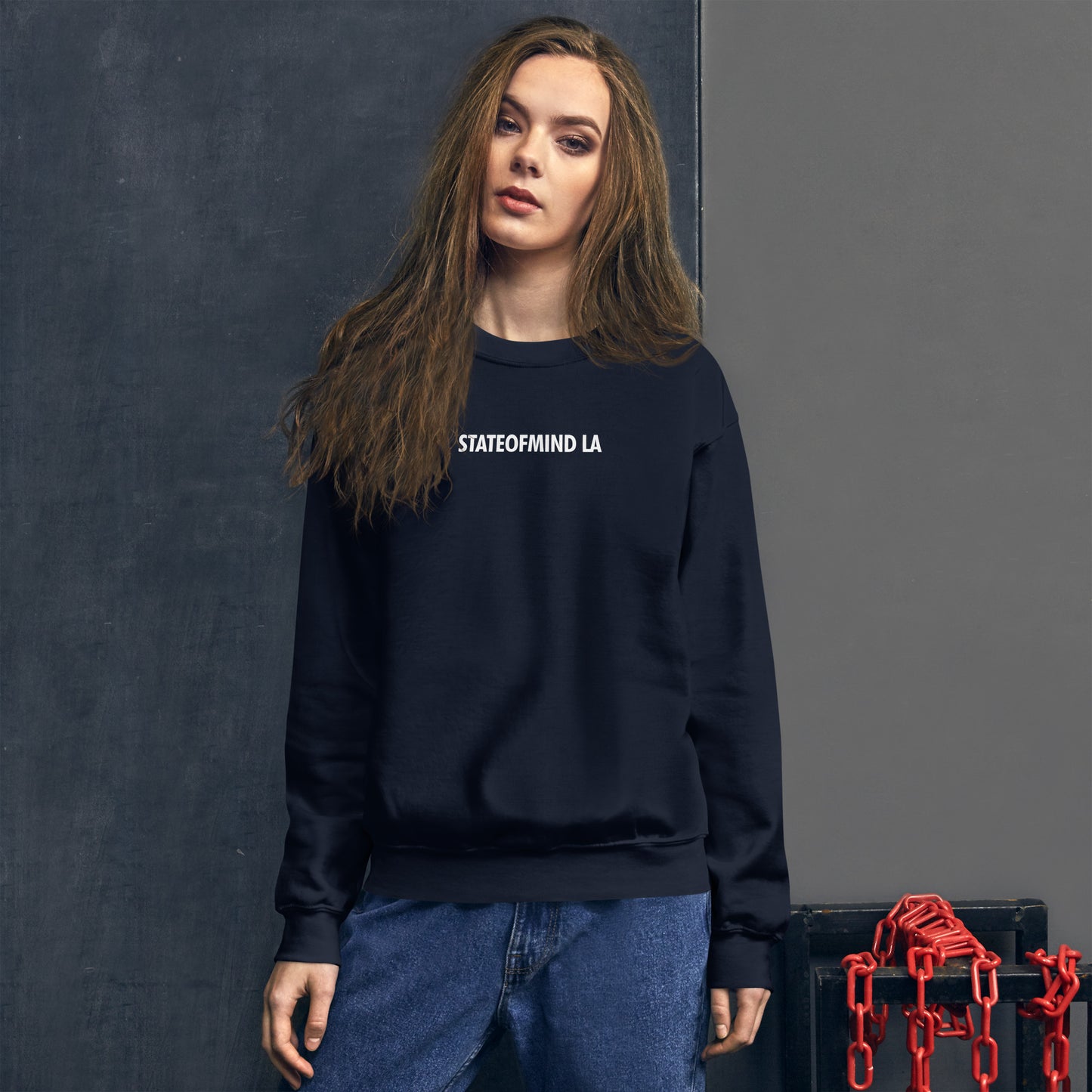 STATEOFMIND LA (black font) DTG Print- crew neck unisex