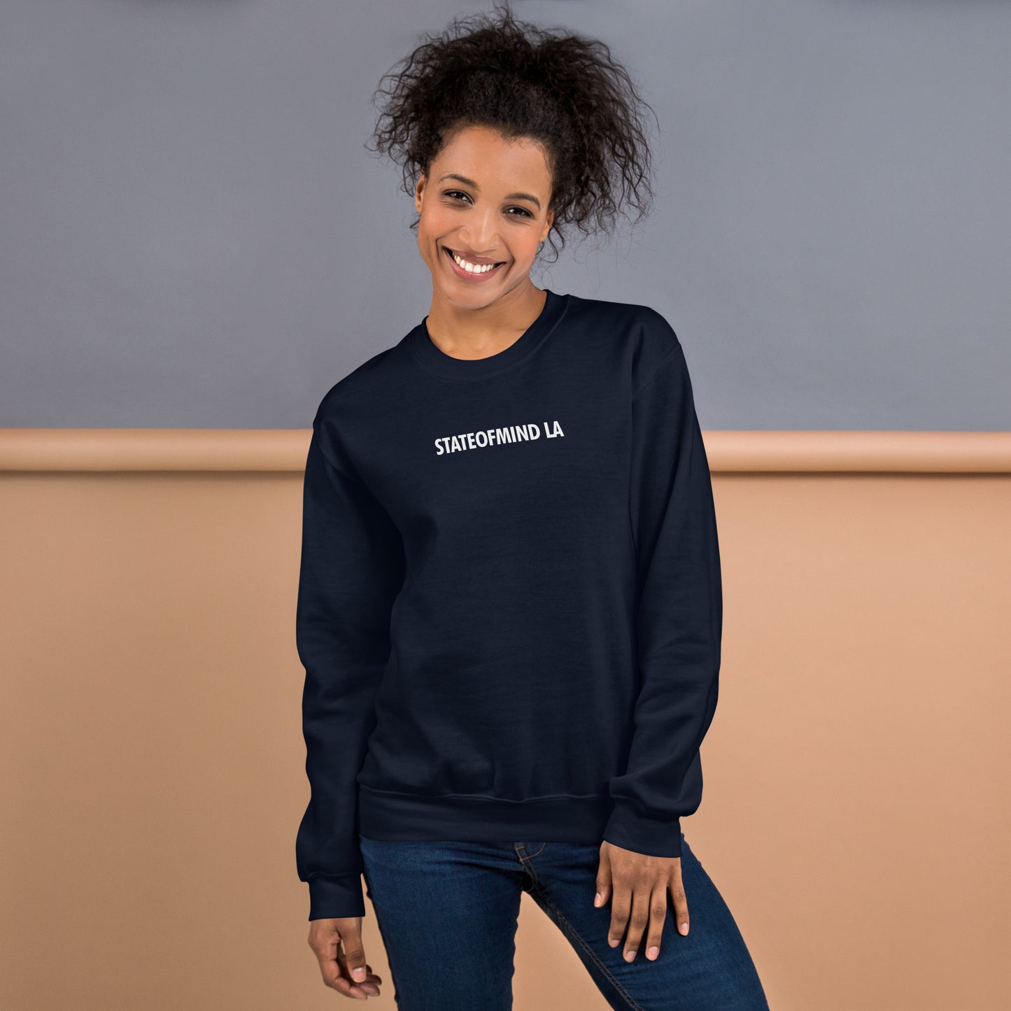 STATEOFMIND LA (black font) DTG Print- crew neck unisex