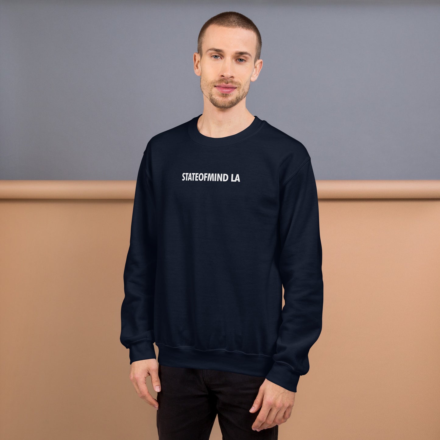STATEOFMIND LA (black font) DTG Print- crew neck unisex