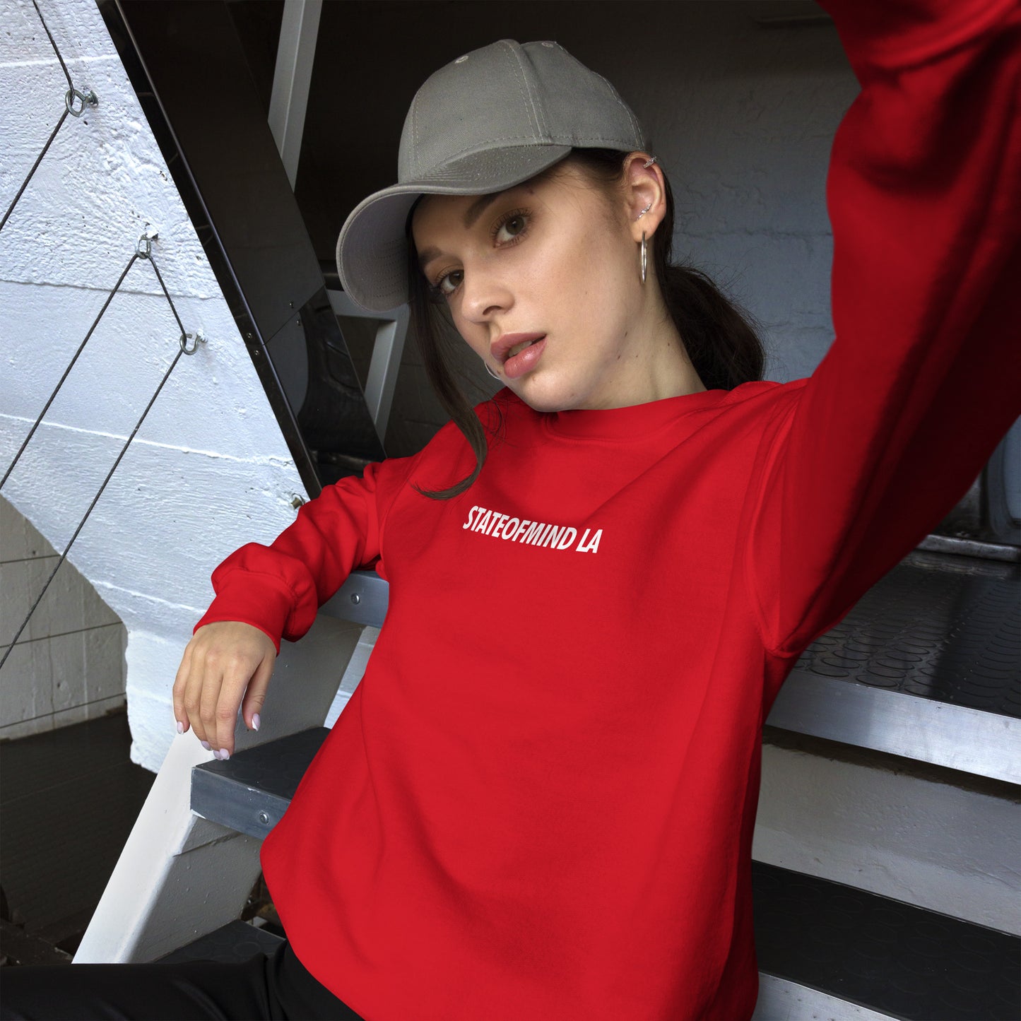 STATEOFMIND LA (black font) DTG Print- crew neck unisex