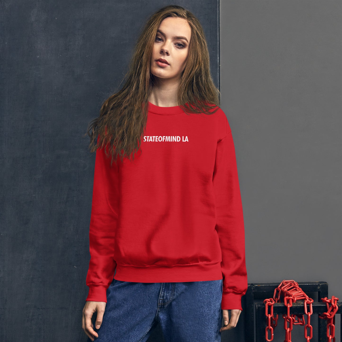 STATEOFMIND LA (black font) DTG Print- crew neck unisex