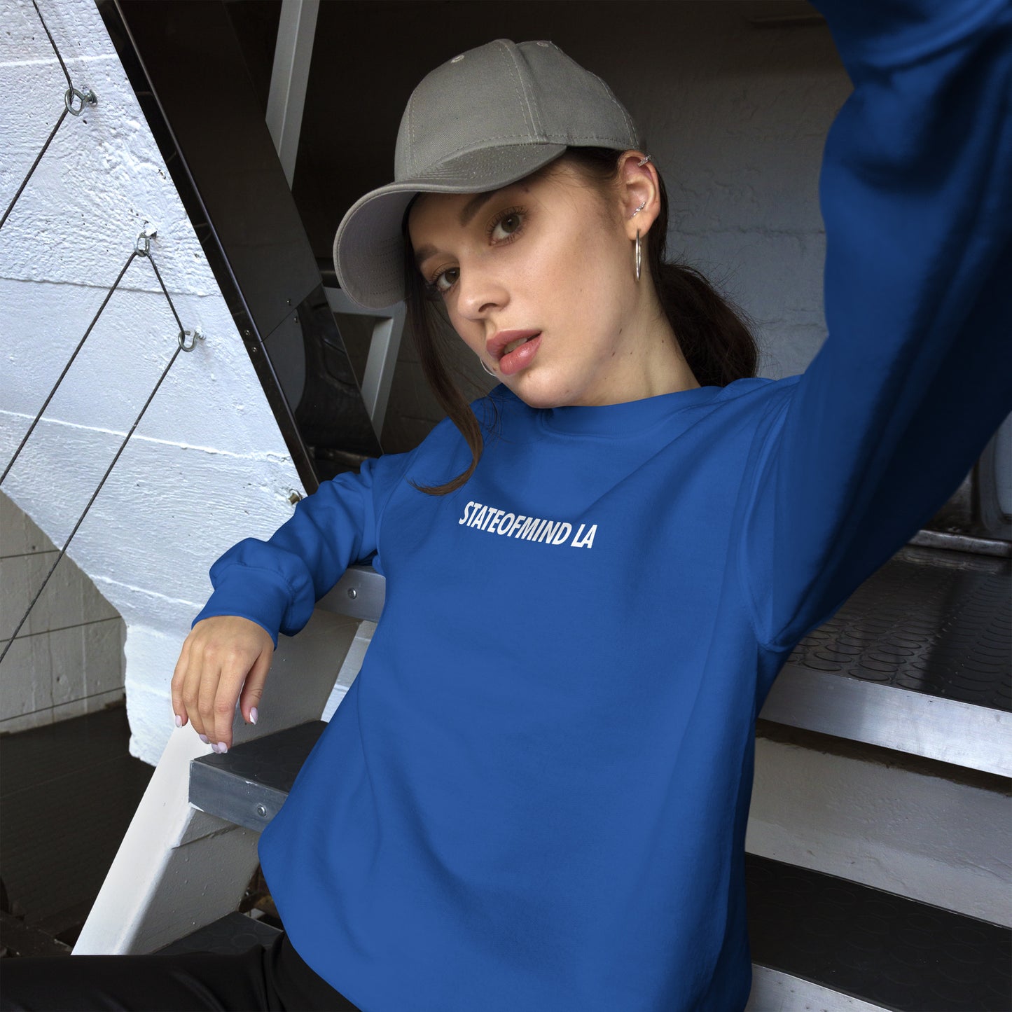 STATEOFMIND LA (black font) DTG Print- crew neck unisex
