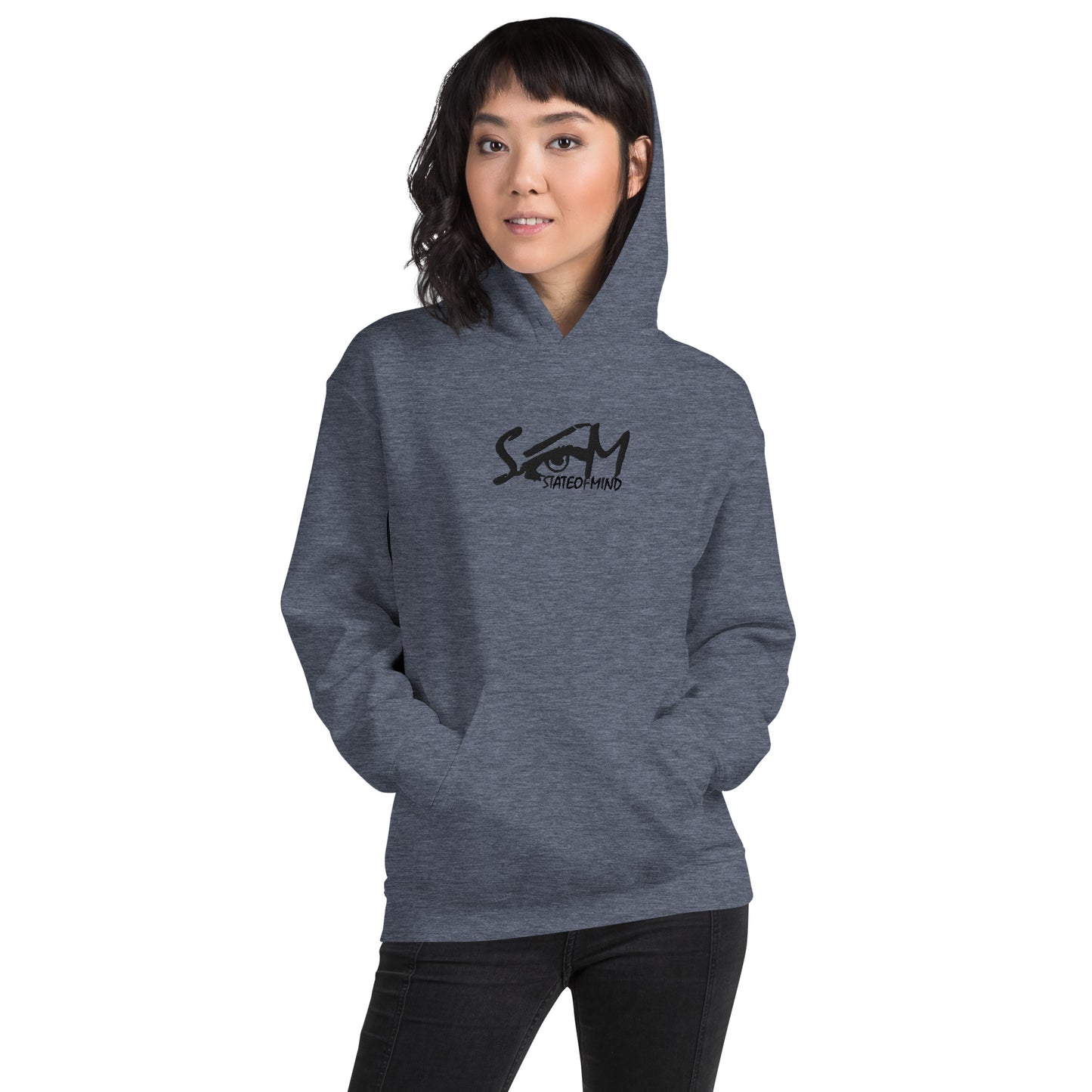 (Embroidered) State of Mind Black Logo- Unisex Hoodie