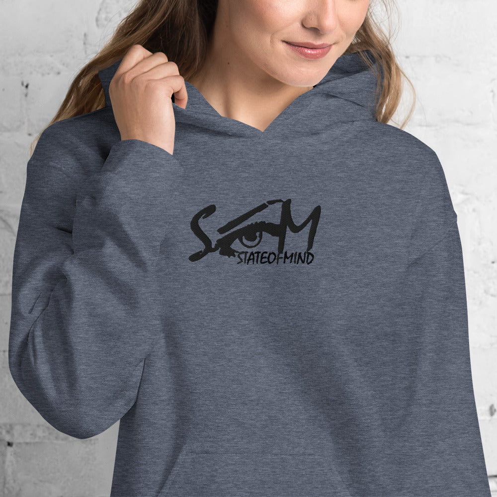 (Embroidered) State of Mind Black Logo- Unisex Hoodie