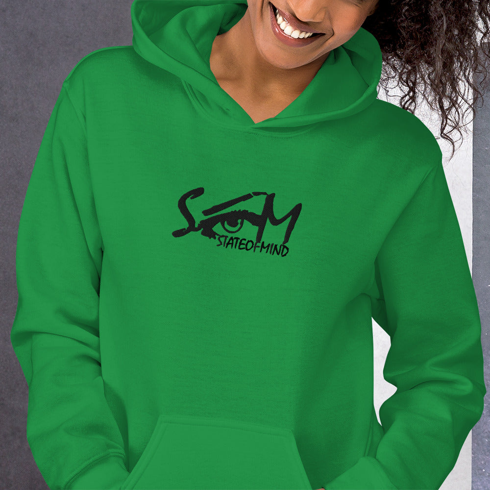 (Embroidered) State of Mind Black Logo- Unisex Hoodie