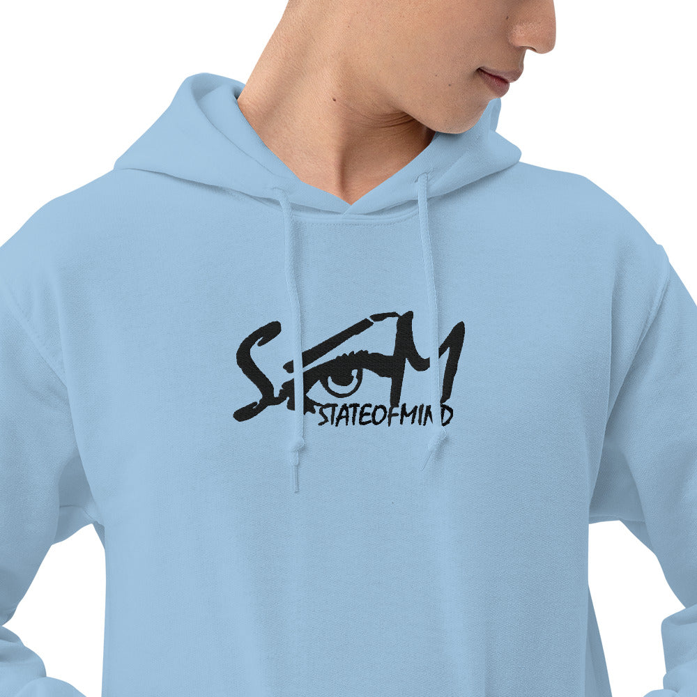 (Embroidered) State of Mind Black Logo- Unisex Hoodie