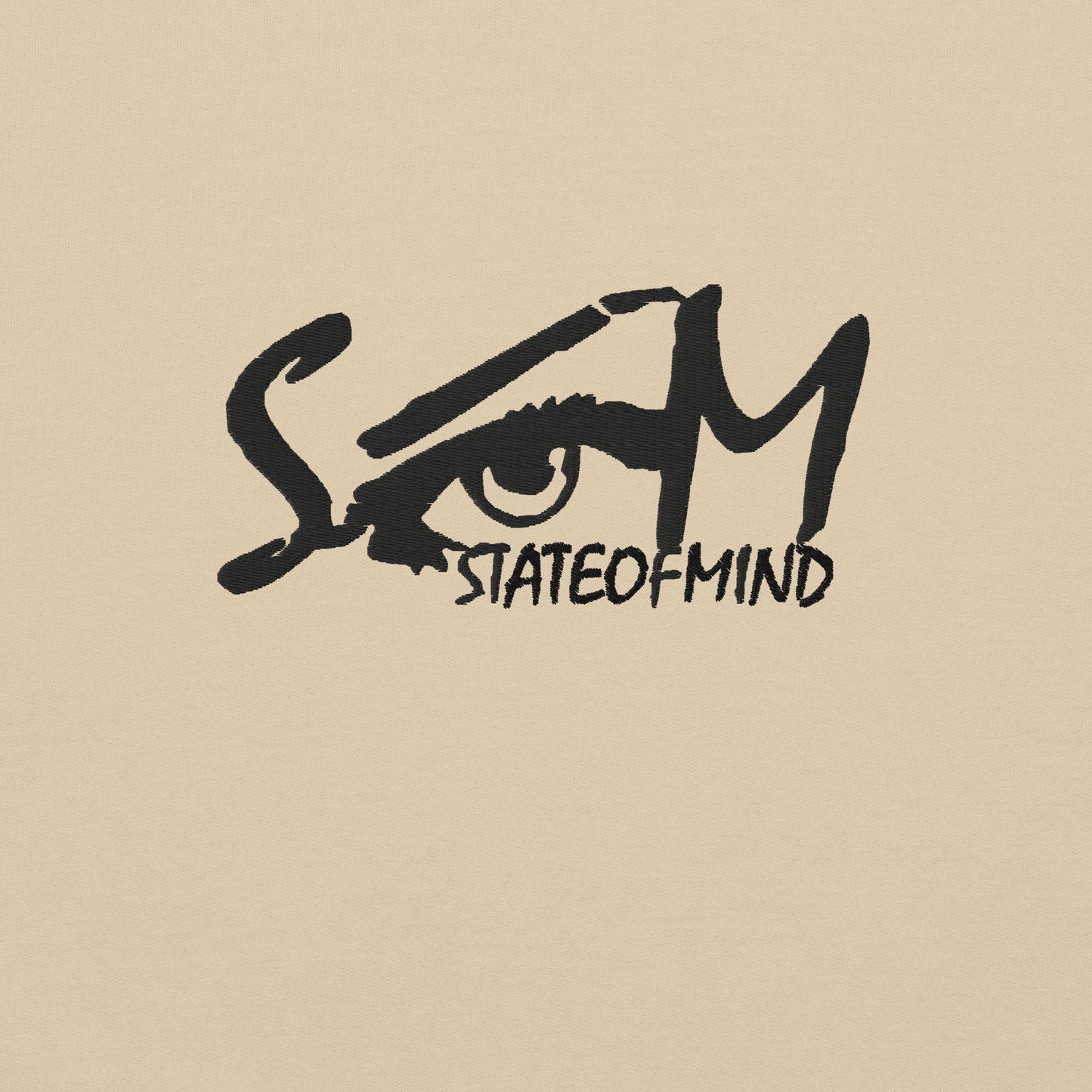 (Embroidered) State of Mind Black Logo- Unisex Hoodie
