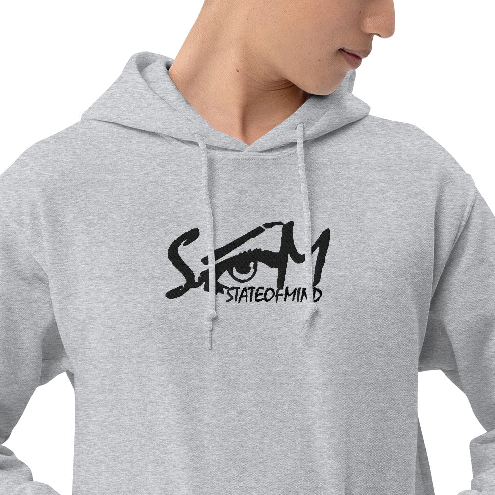 (Embroidered) State of Mind Black Logo- Unisex Hoodie