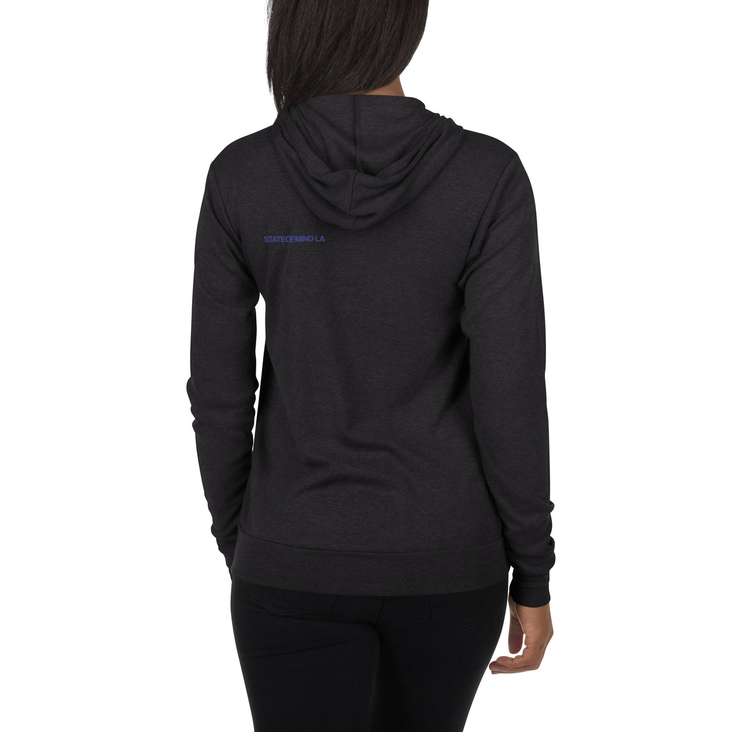 Blue Logo DTG Print- Unisex Zip Hoodie