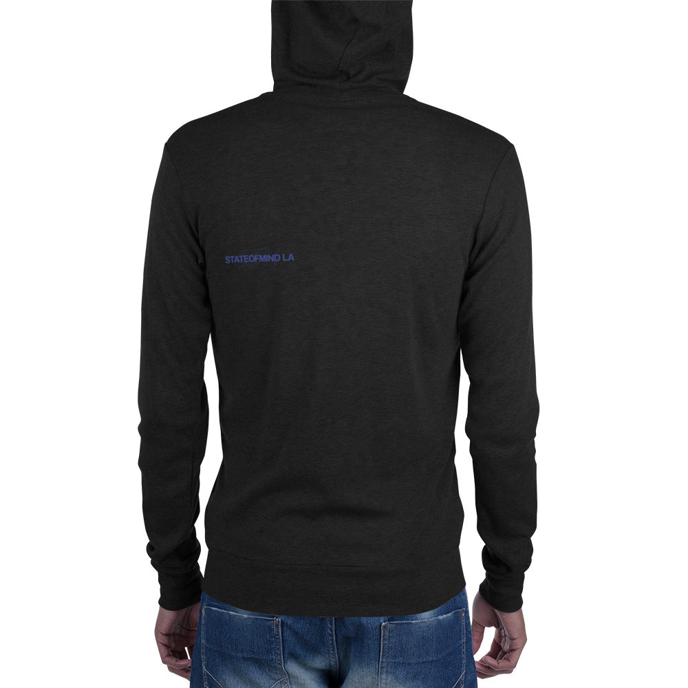 Blue Logo DTG Print- Unisex Zip Hoodie