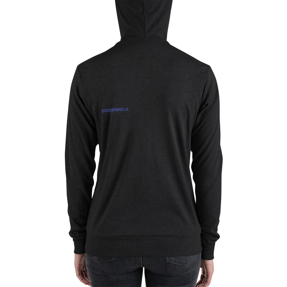 Blue Logo DTG Print- Unisex Zip Hoodie