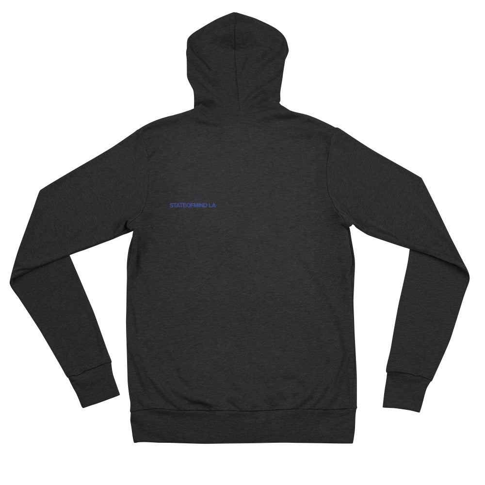 Blue Logo DTG Print- Unisex Zip Hoodie
